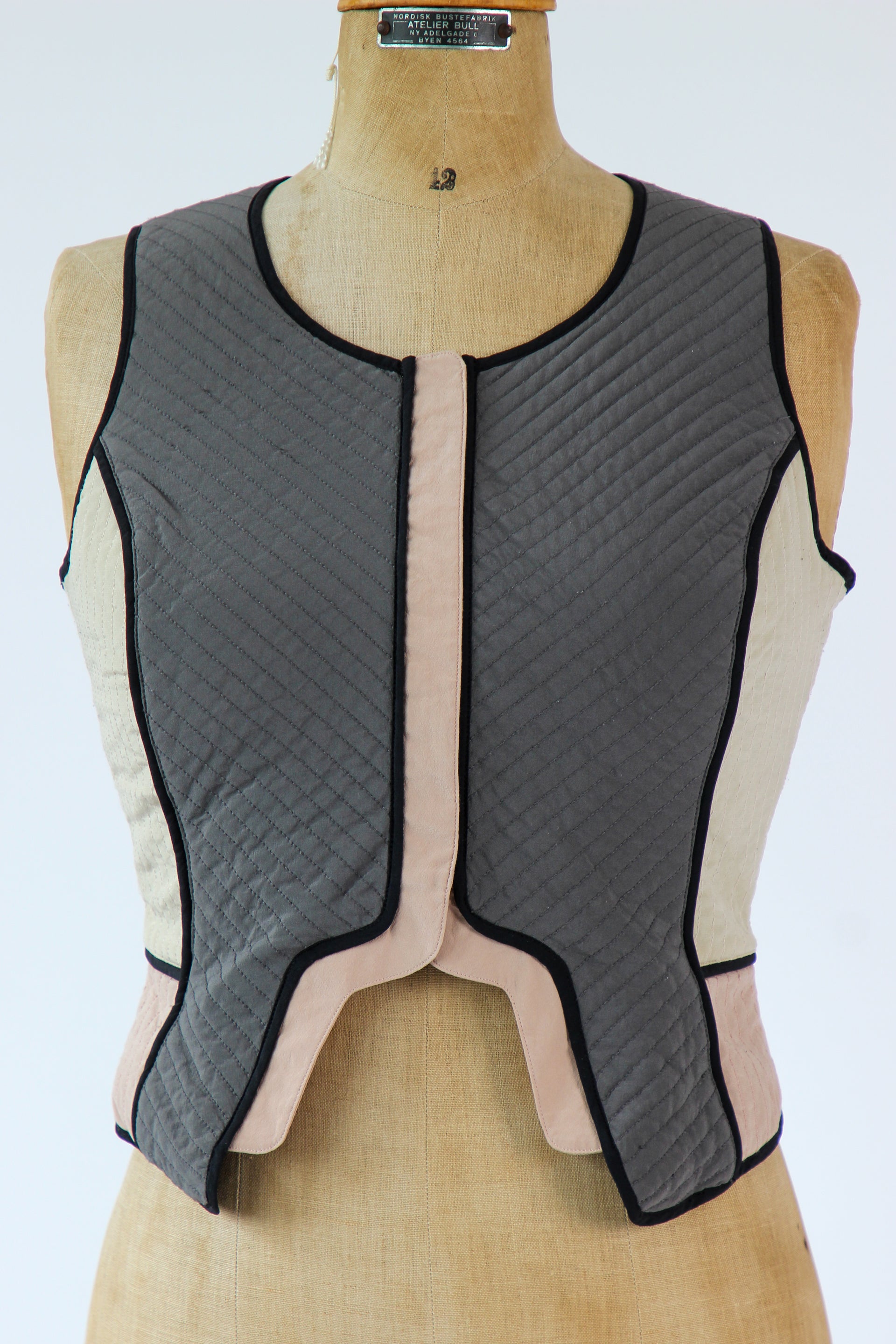 Vintage Colorfull Quilted Silk Vest // Size S