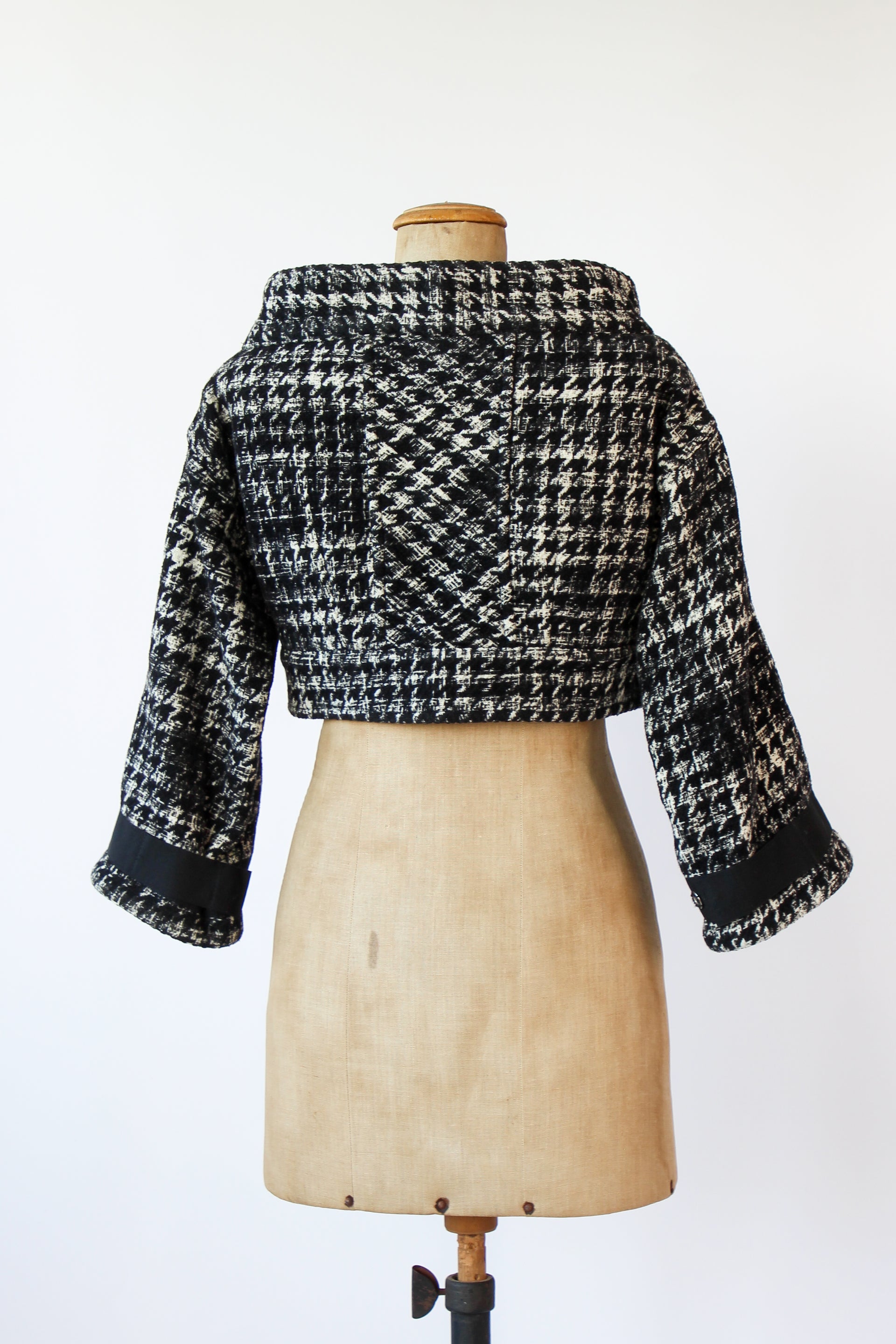 Vintage Gianfranco Ferre cropped checked Black and White Jacket
