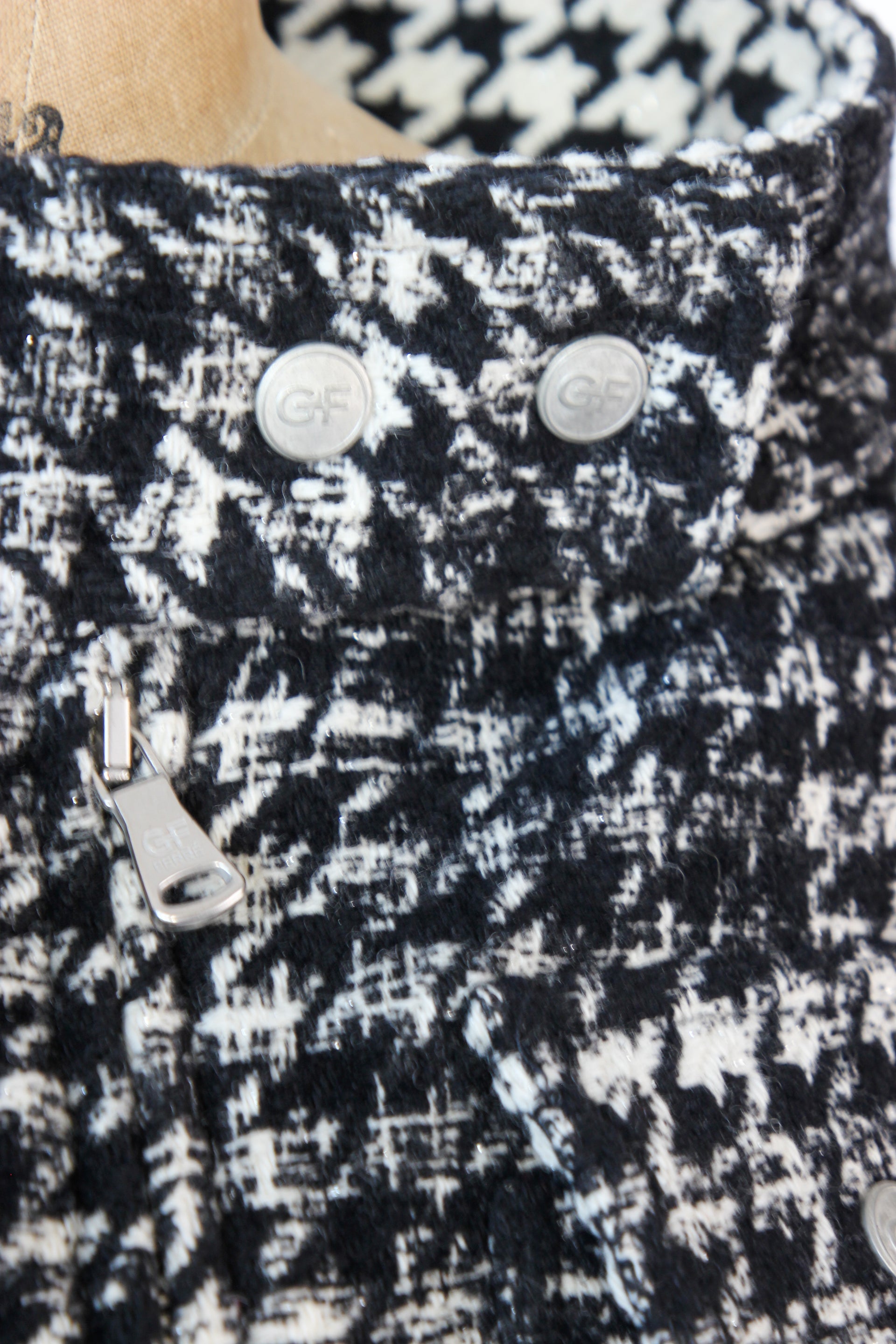 Vintage Gianfranco Ferre cropped checked Black and White Jacket