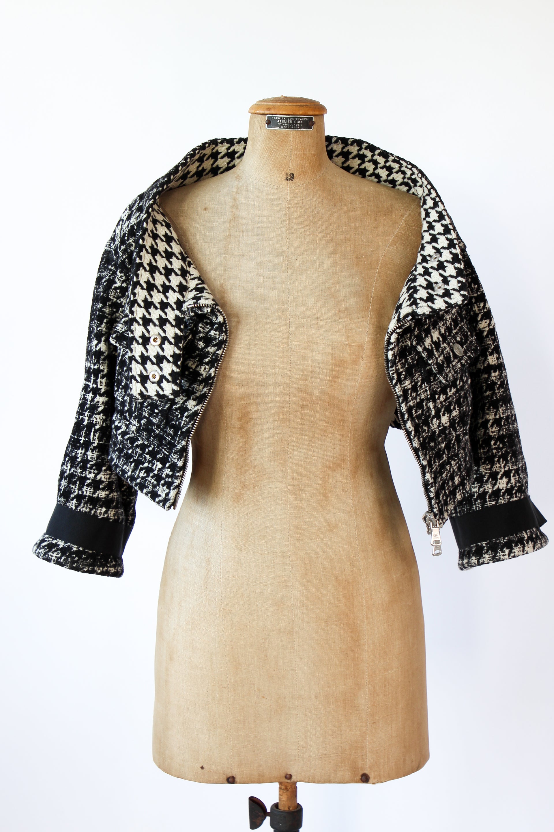 Vintage Gianfranco Ferre cropped checked Black and White Jacket