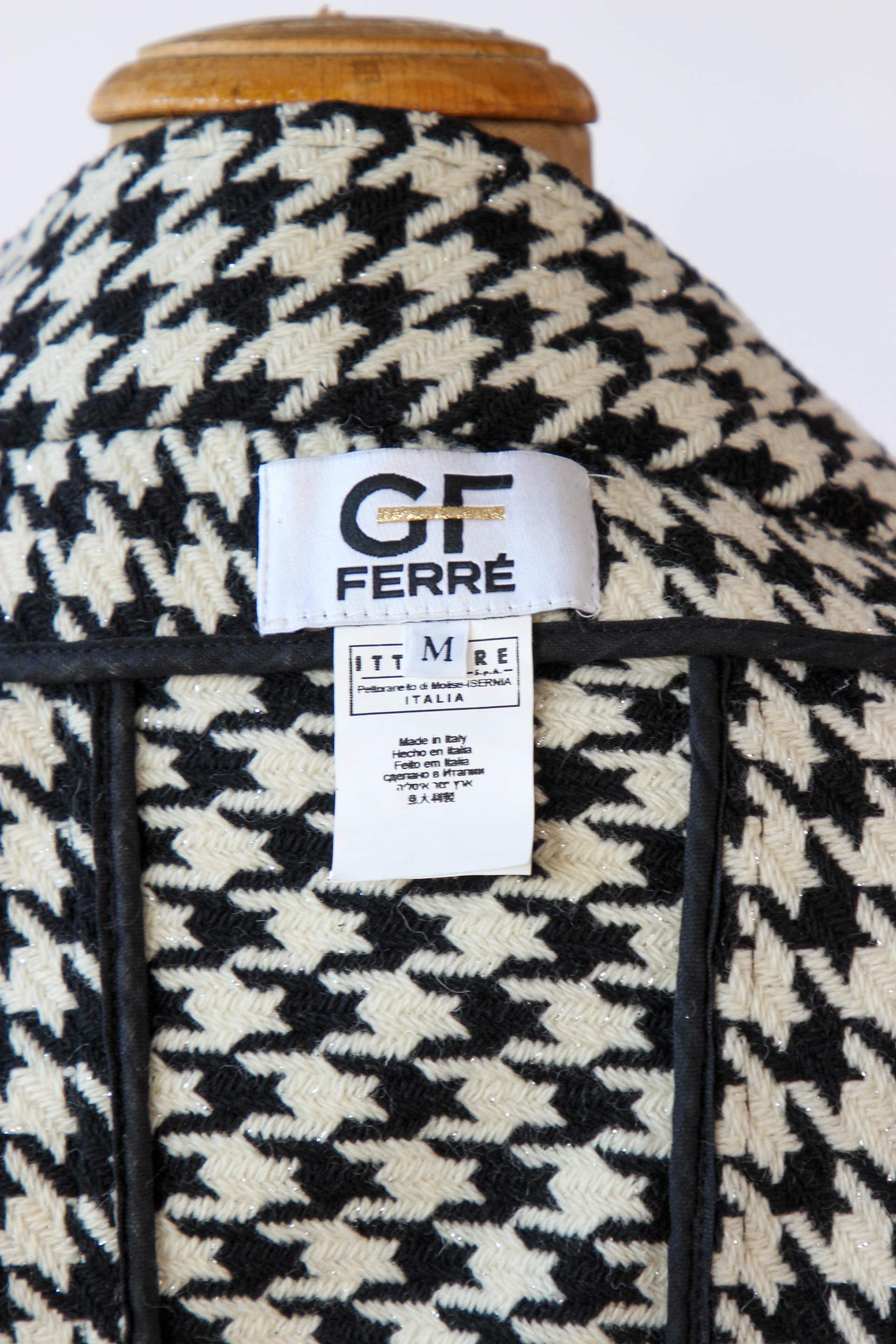Vintage Gianfranco Ferre cropped checked Black and White Jacket