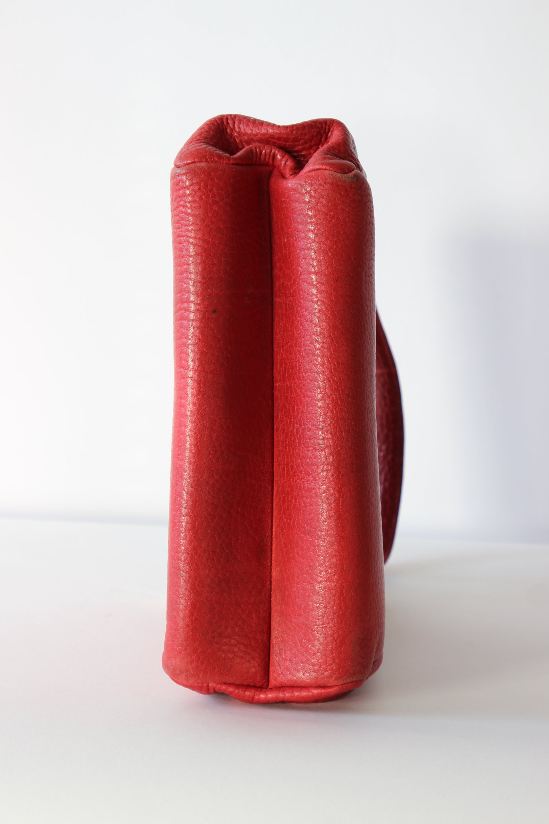 1960s Vintage Red Leather Top Handle Bag