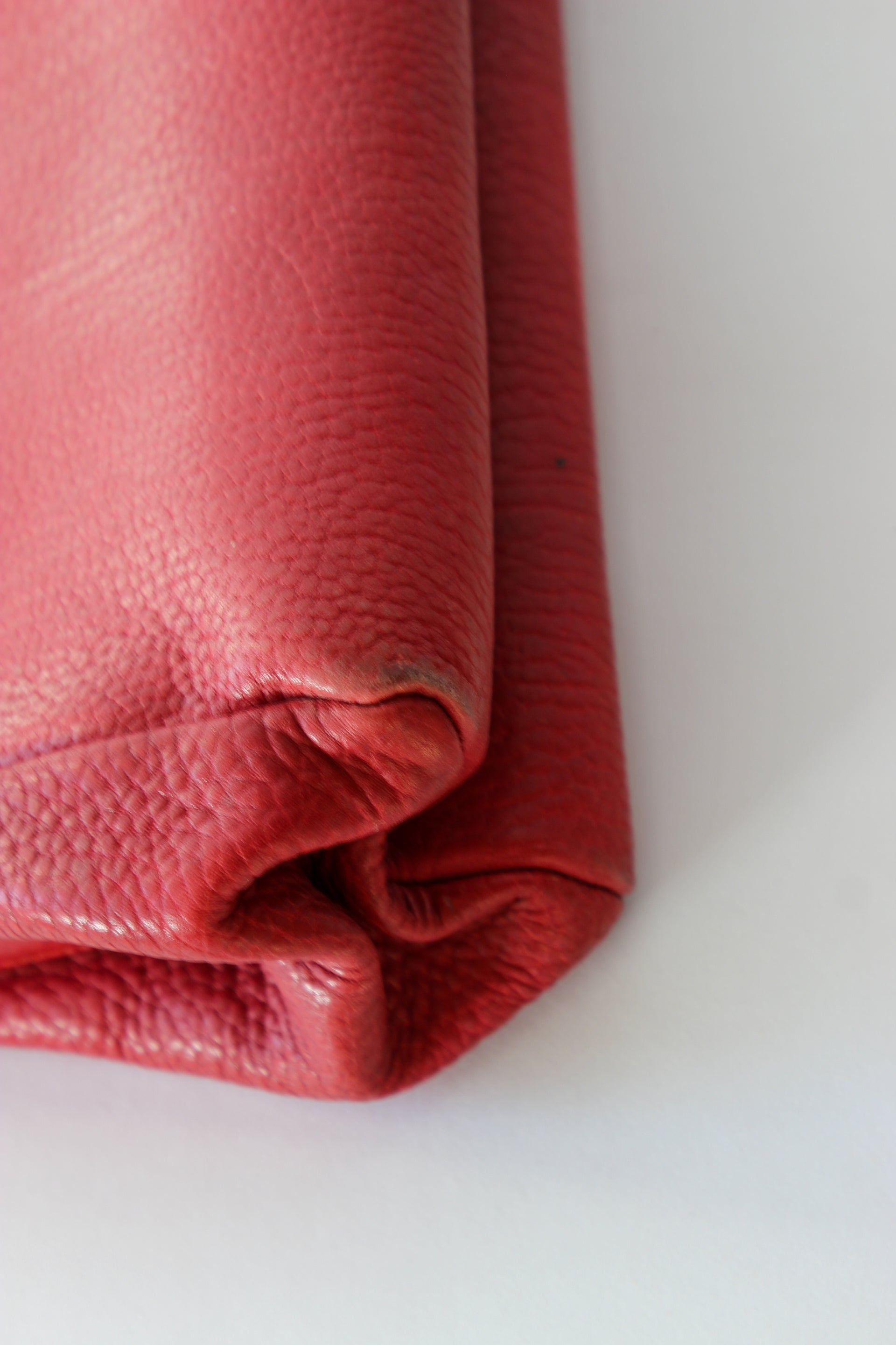 1960s Vintage Red Leather Top Handle Bag