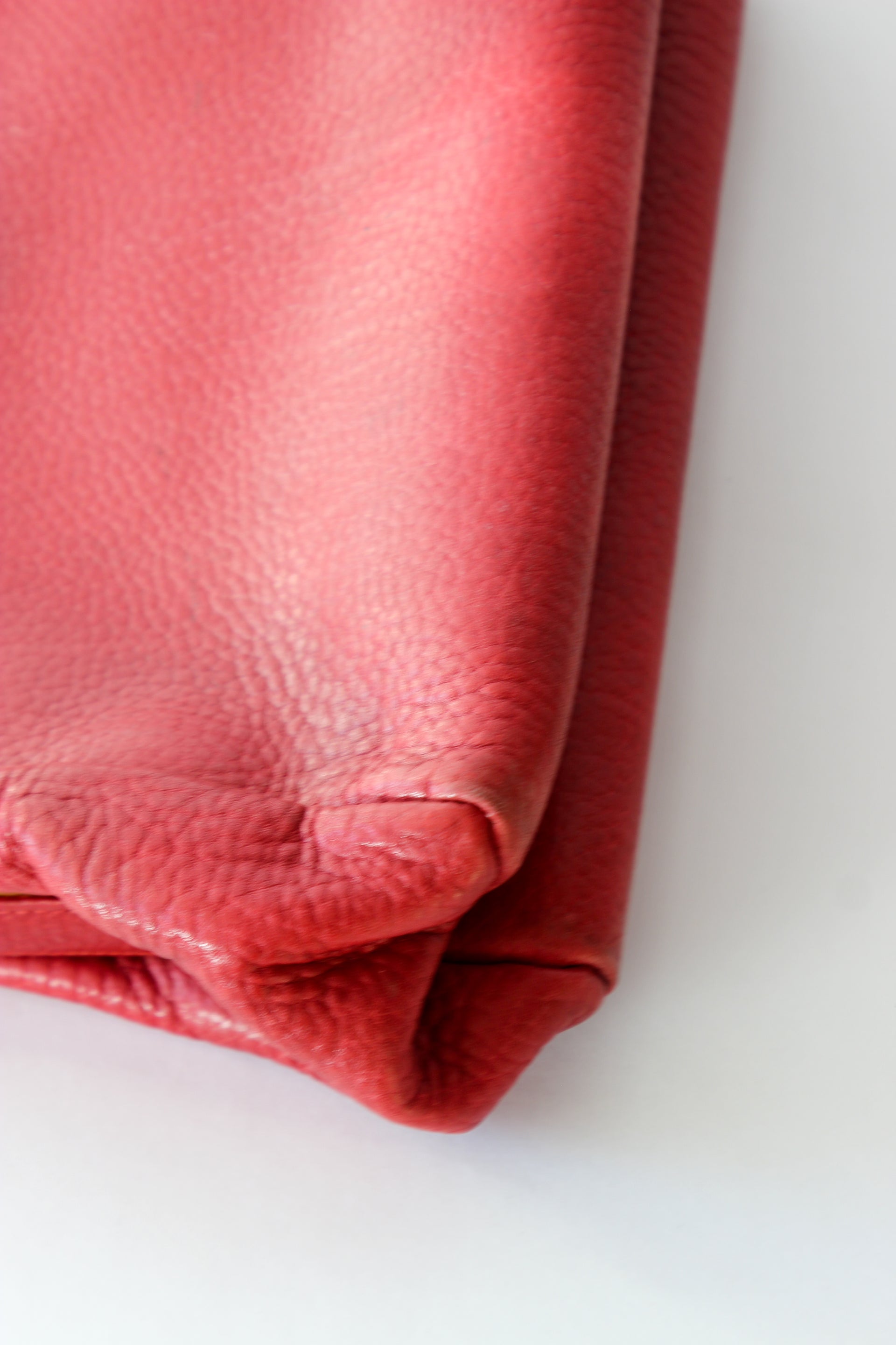 1960s Vintage Red Leather Top Handle Bag