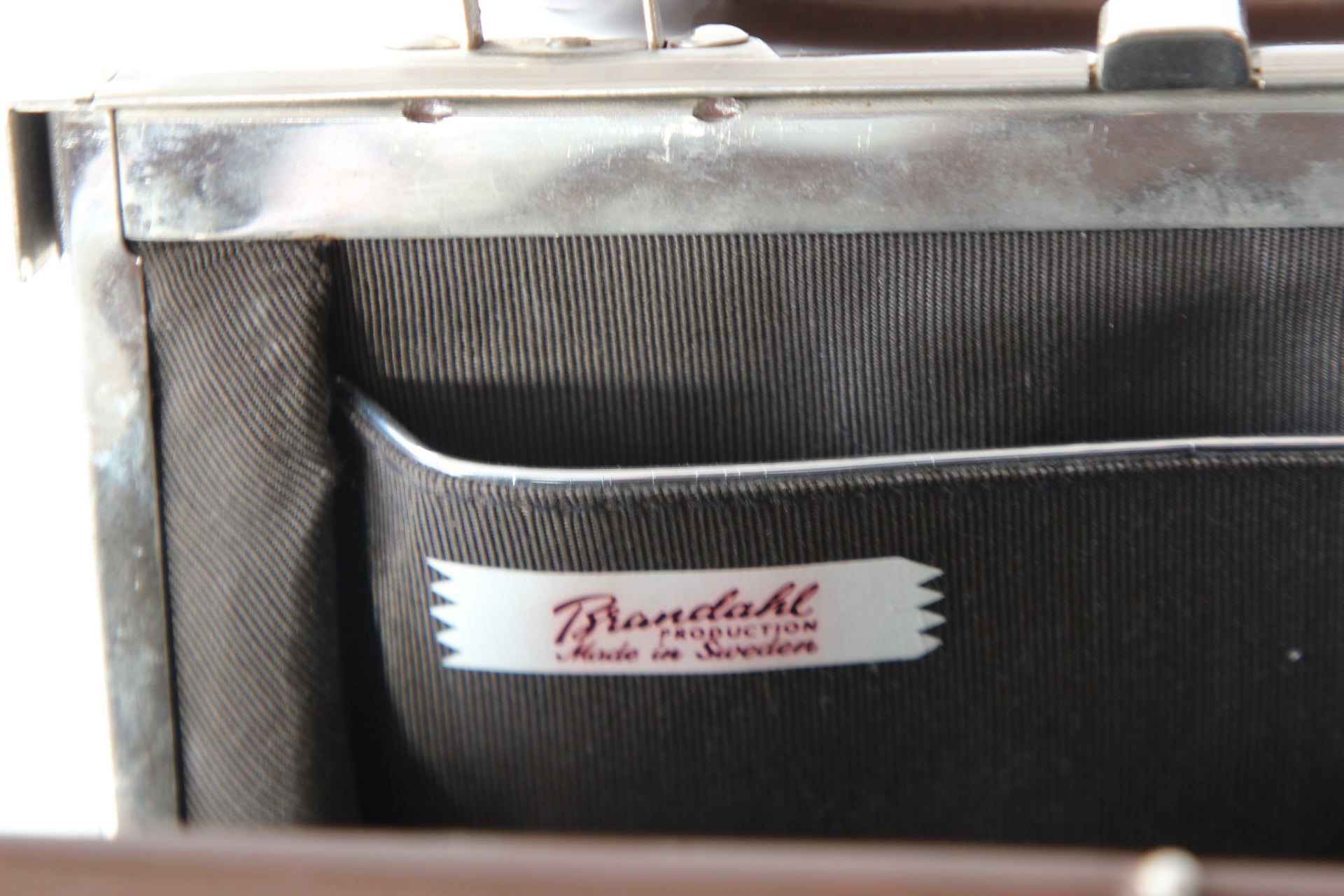 1960s Vintage Brown Suede and Vinyl Top Handle Bag/Purse with Silver Closure