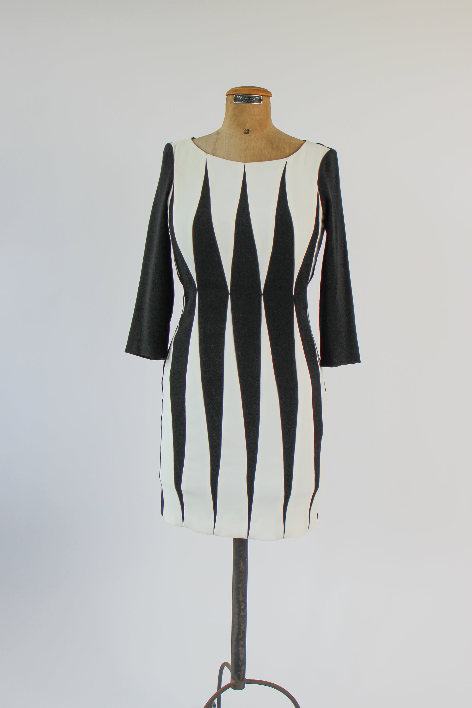 Y2K Vintage in Black and White Harlequin Pattern // Size XS S