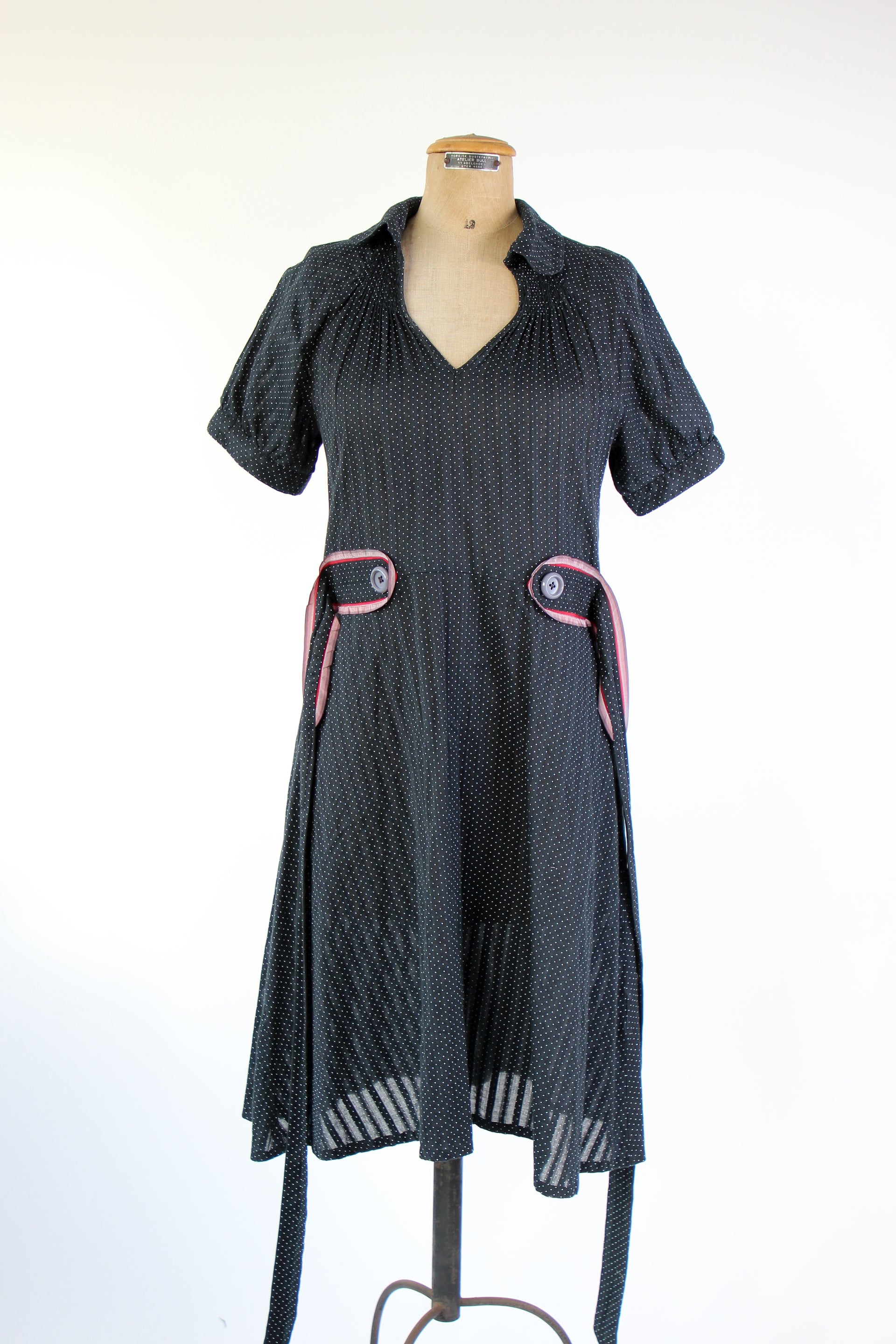 Y2K Vintage Baum und Pferdgarten Black Cotton Dress // Size L