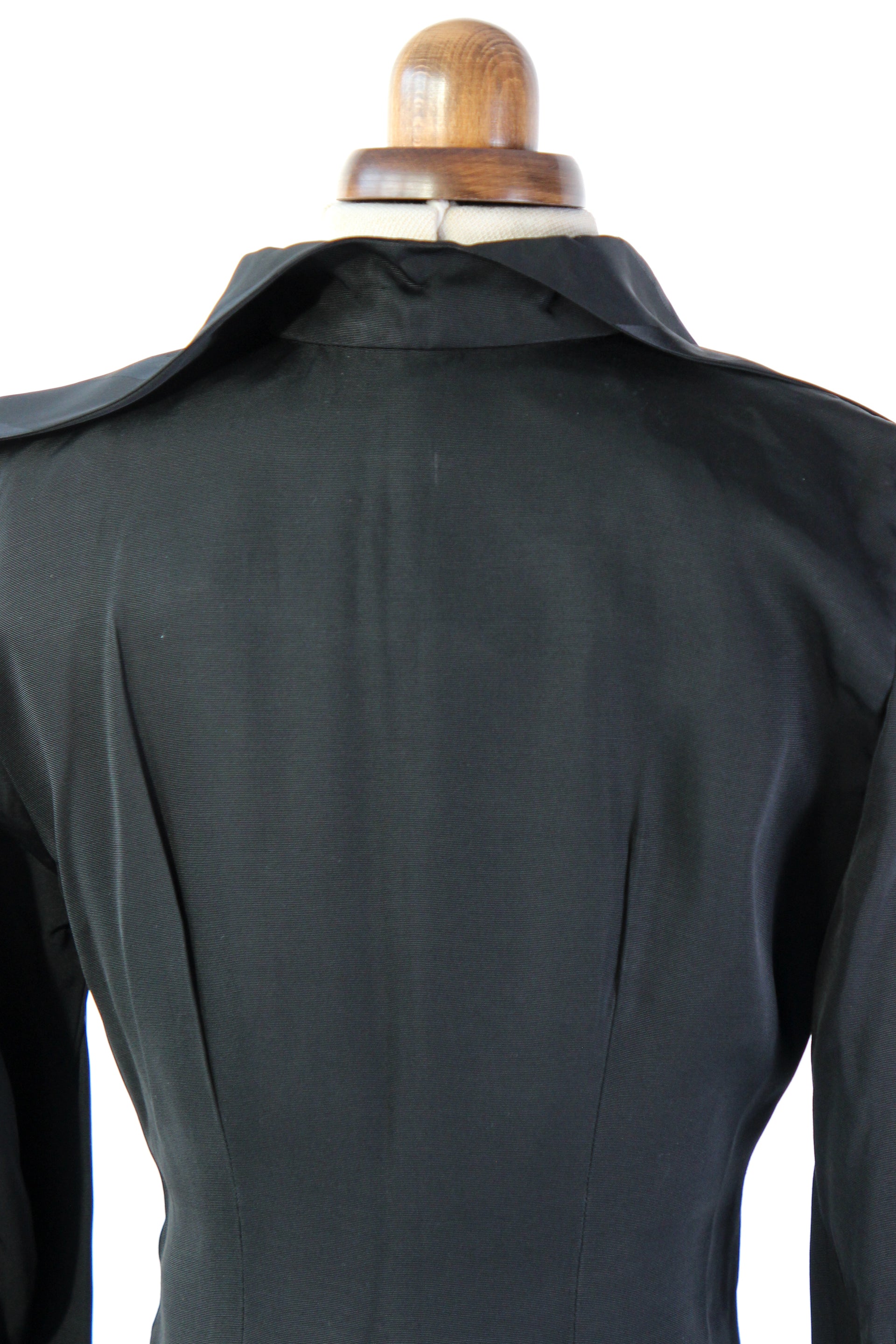 1930s Vintage Black Silk Dress//Size S