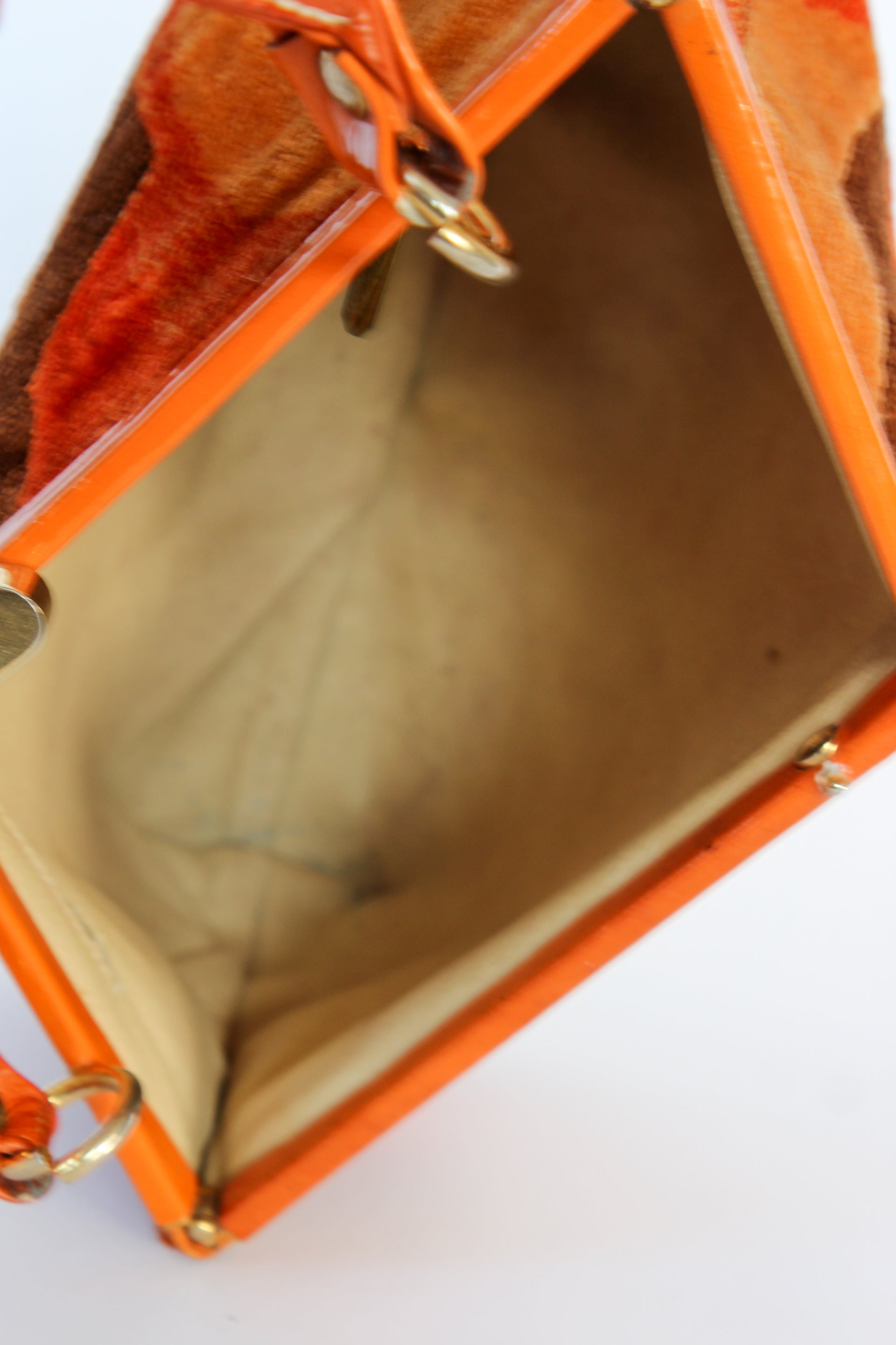 1960s Velvet and Leather Handbag//Danish Design