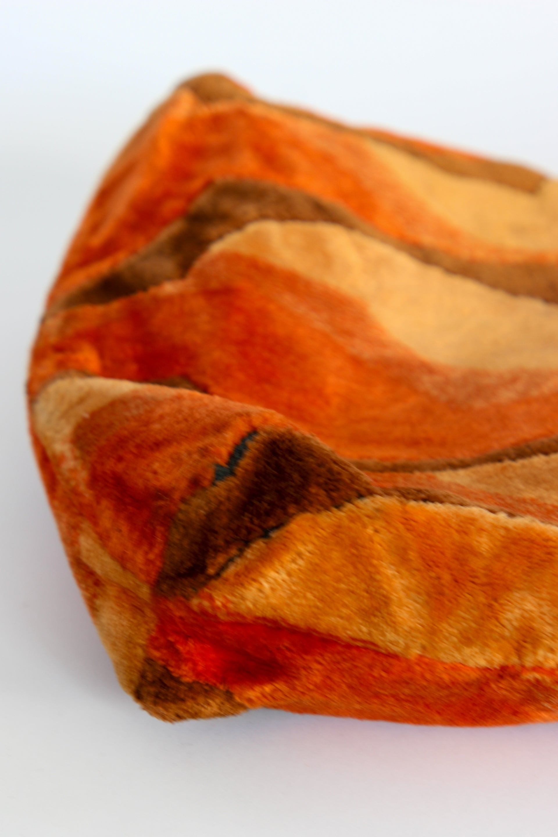 1960s Velvet and Leather Handbag//Danish Design