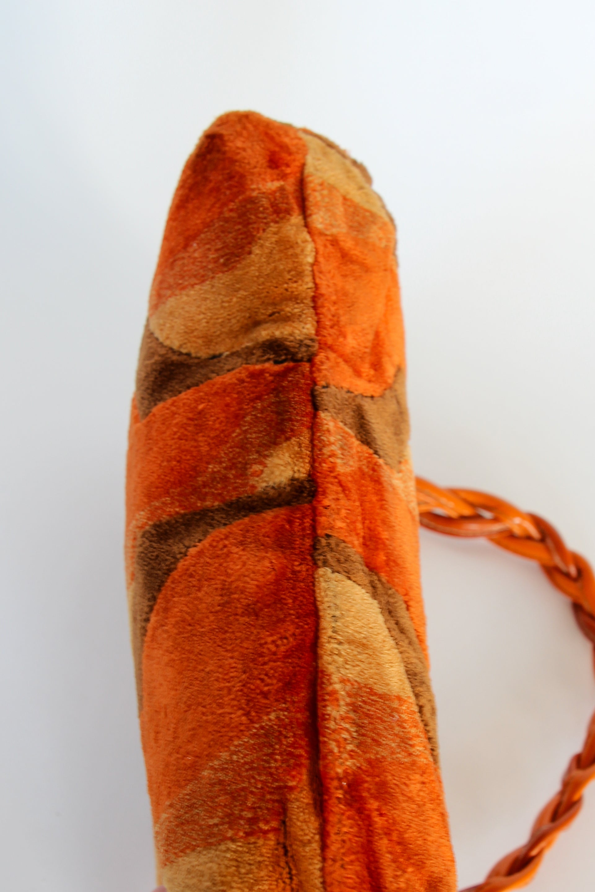 1960s Velvet and Leather Handbag//Danish Design