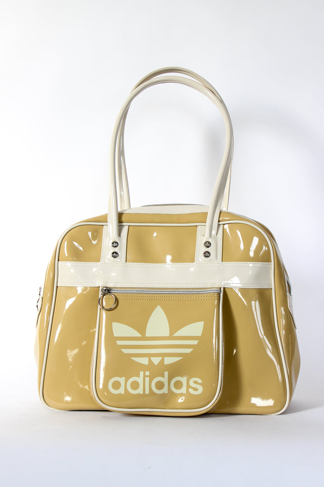 Vintage Adidas Beige and Ivory Sports Bag / Bowling Bag