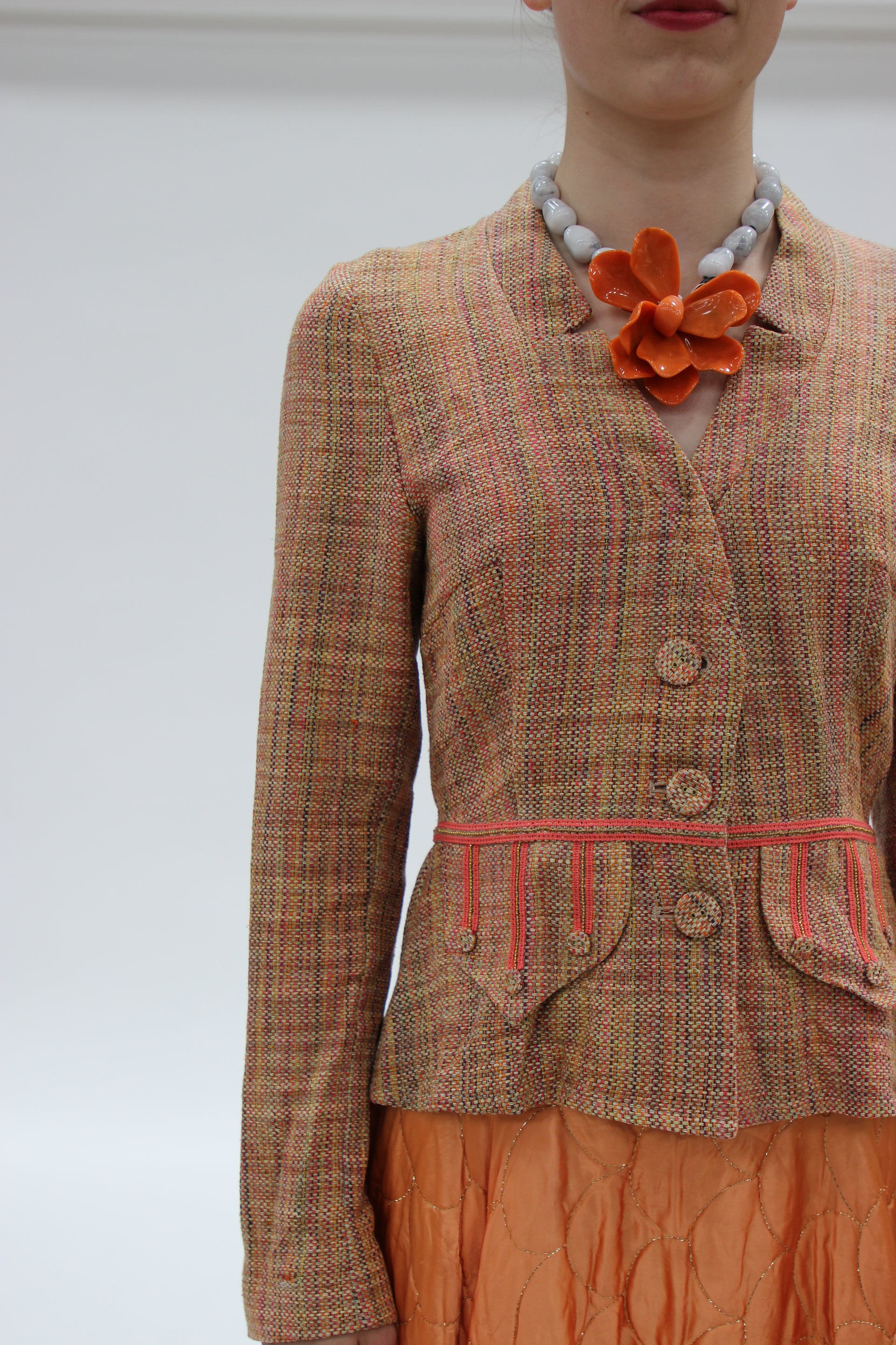 S16 NYE FOTO 1950s Vintage Copper Quilted Circle Skirt//Size S