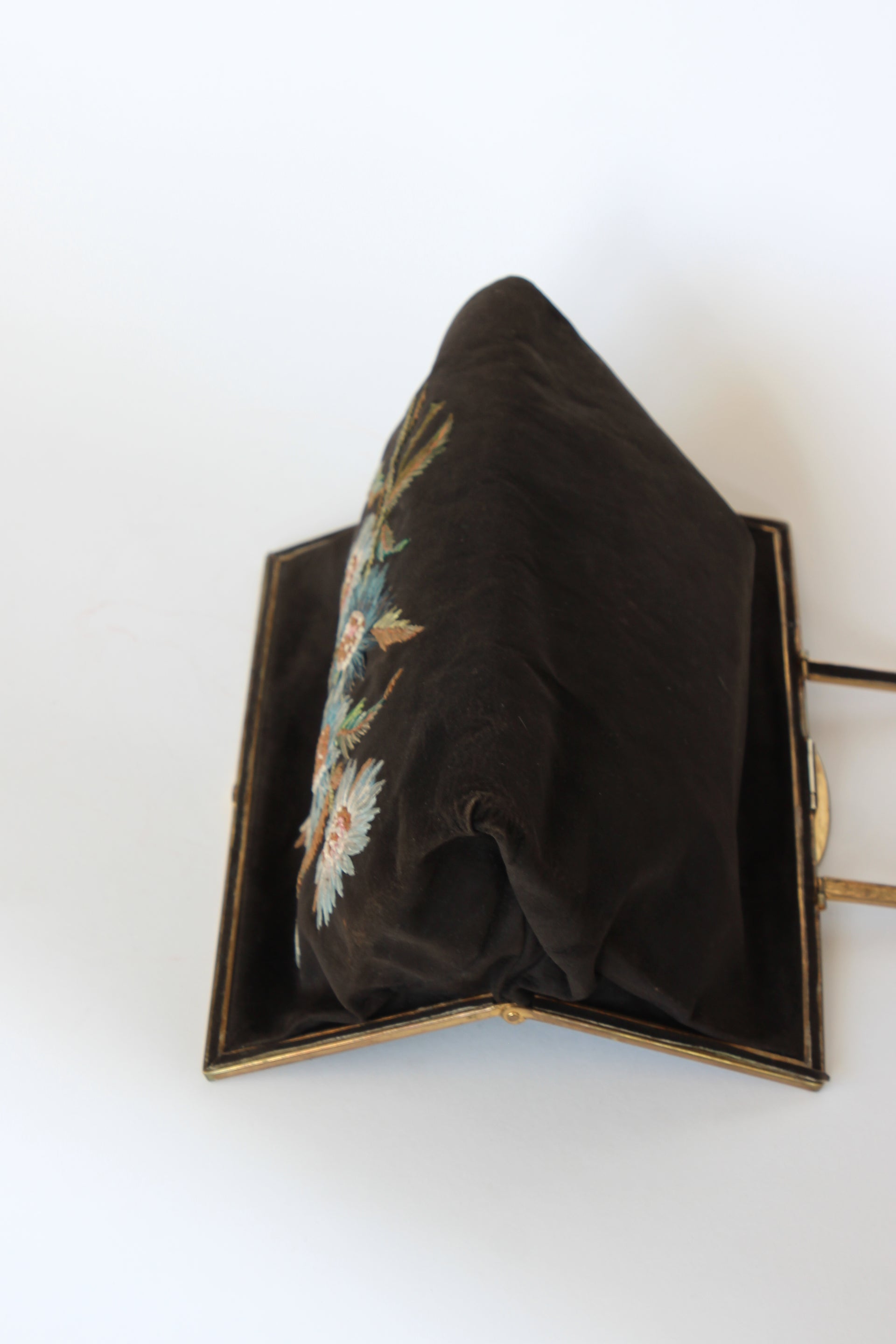 1930s Brown Suede Leather Top Handle Bag