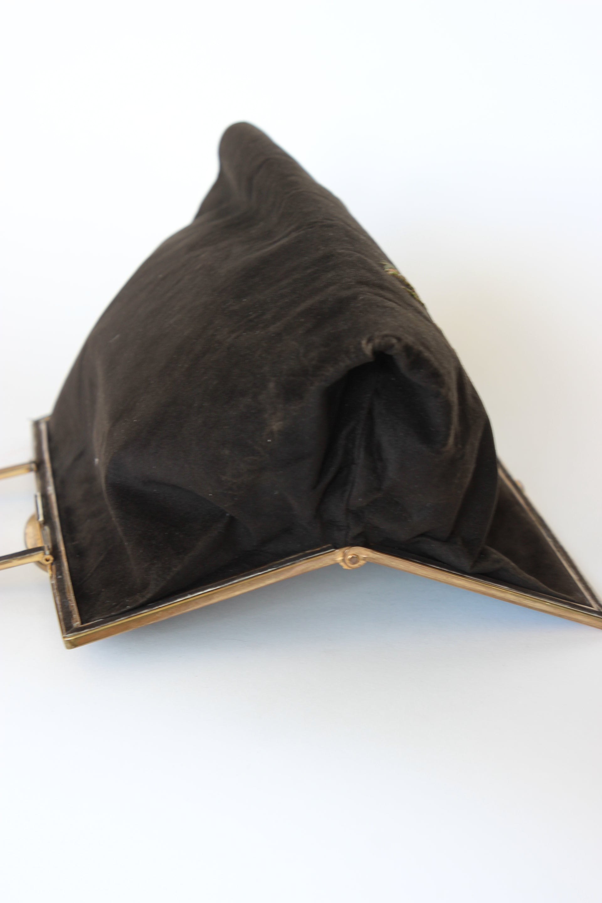 1930s Brown Suede Leather Top Handle Bag