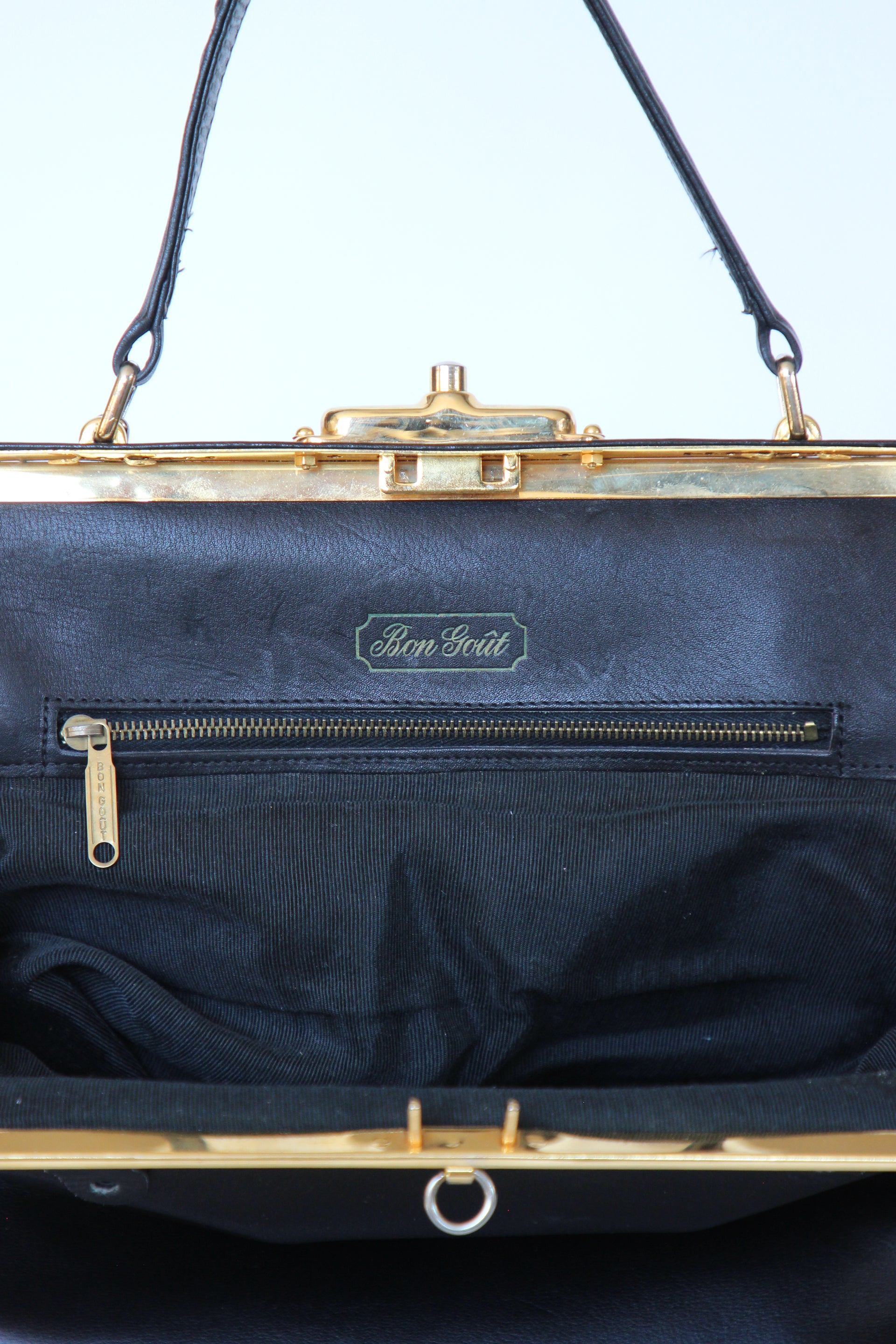 1960s Black Floral Suede/Leather Top Handle Bag/Shoulder Bag