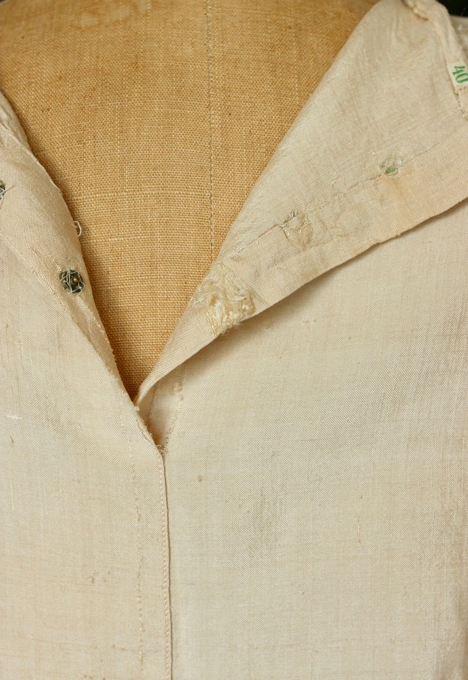 1930s Raw Silk Summer Dress//Size M/L