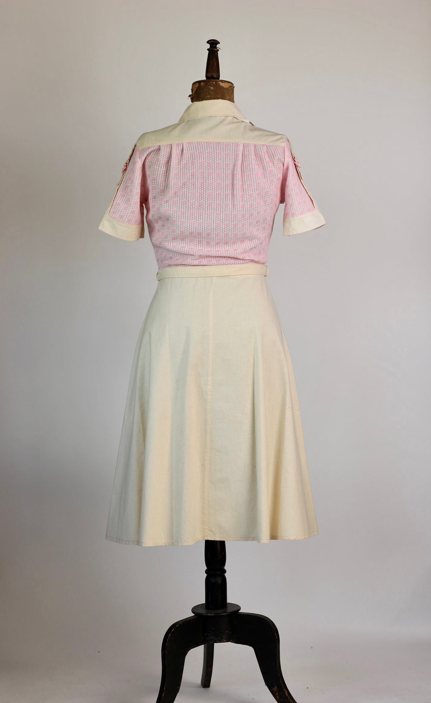 1970s Shirtdress in Cotton//Size M