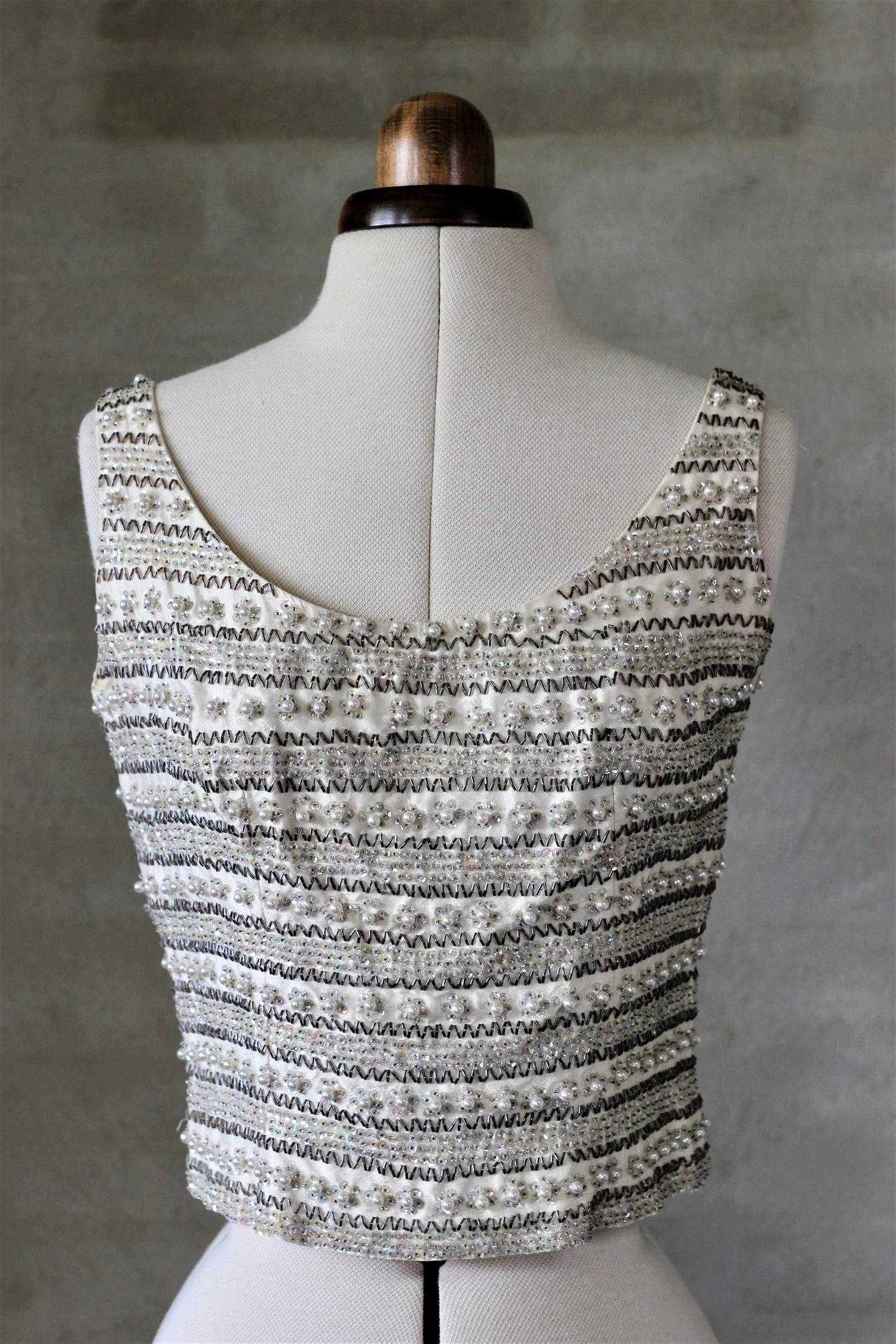 1950s Vintage Top with Glass Beads