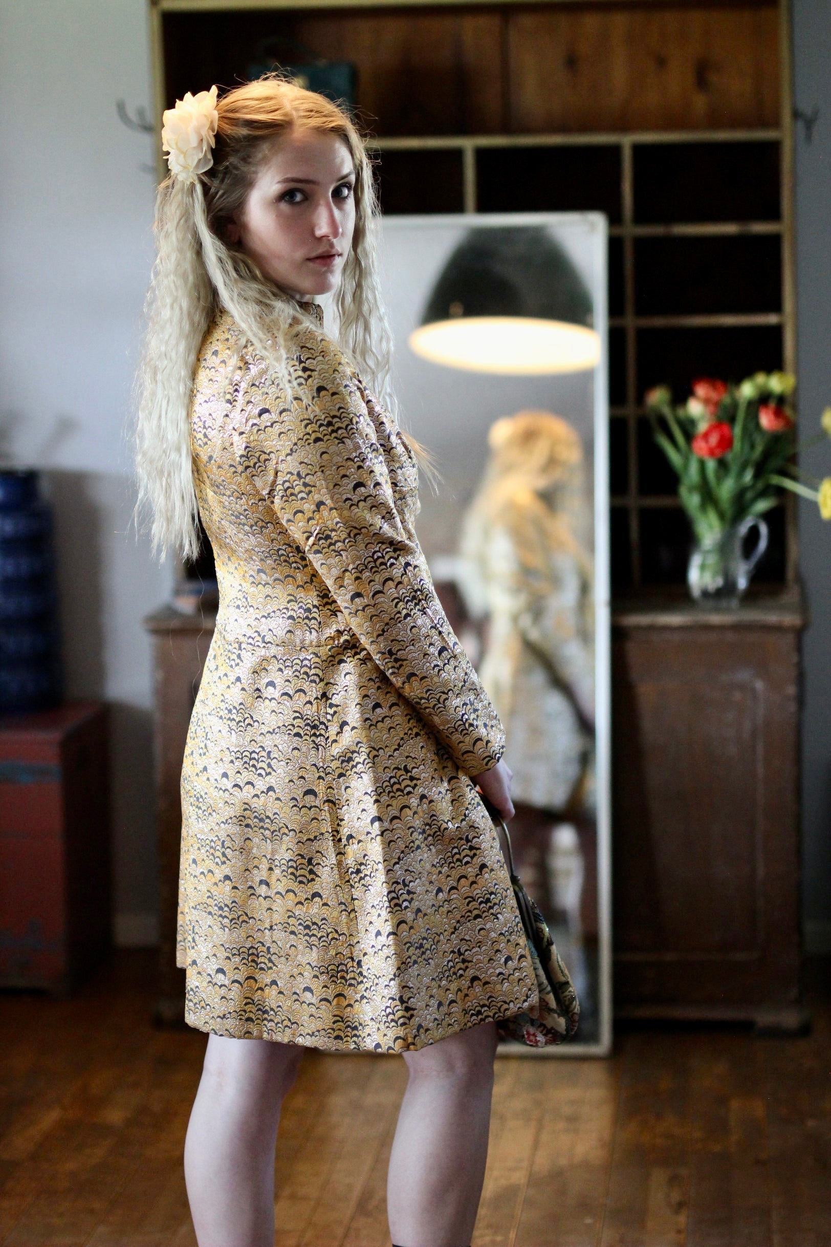 1960s Haute Couture Coat/Dress from Paris//Size M
