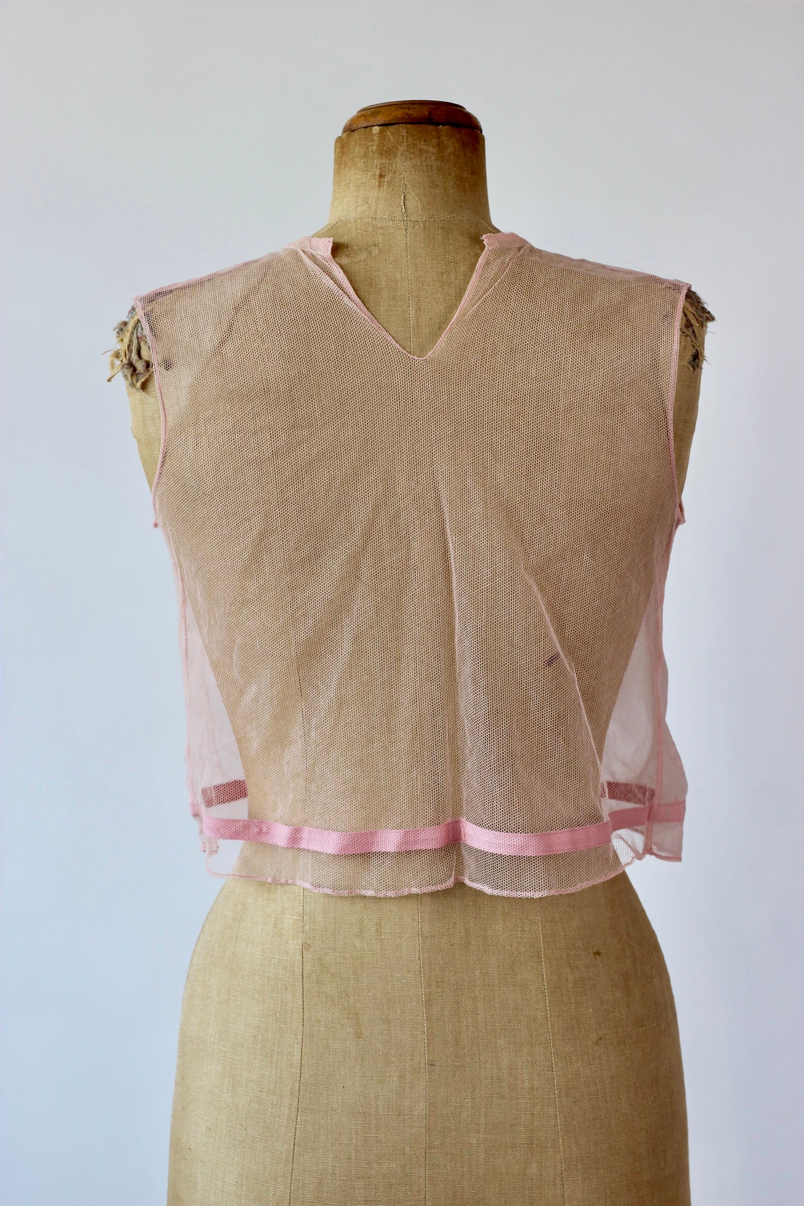 1930s Pink Silk Blouse//Size S/M