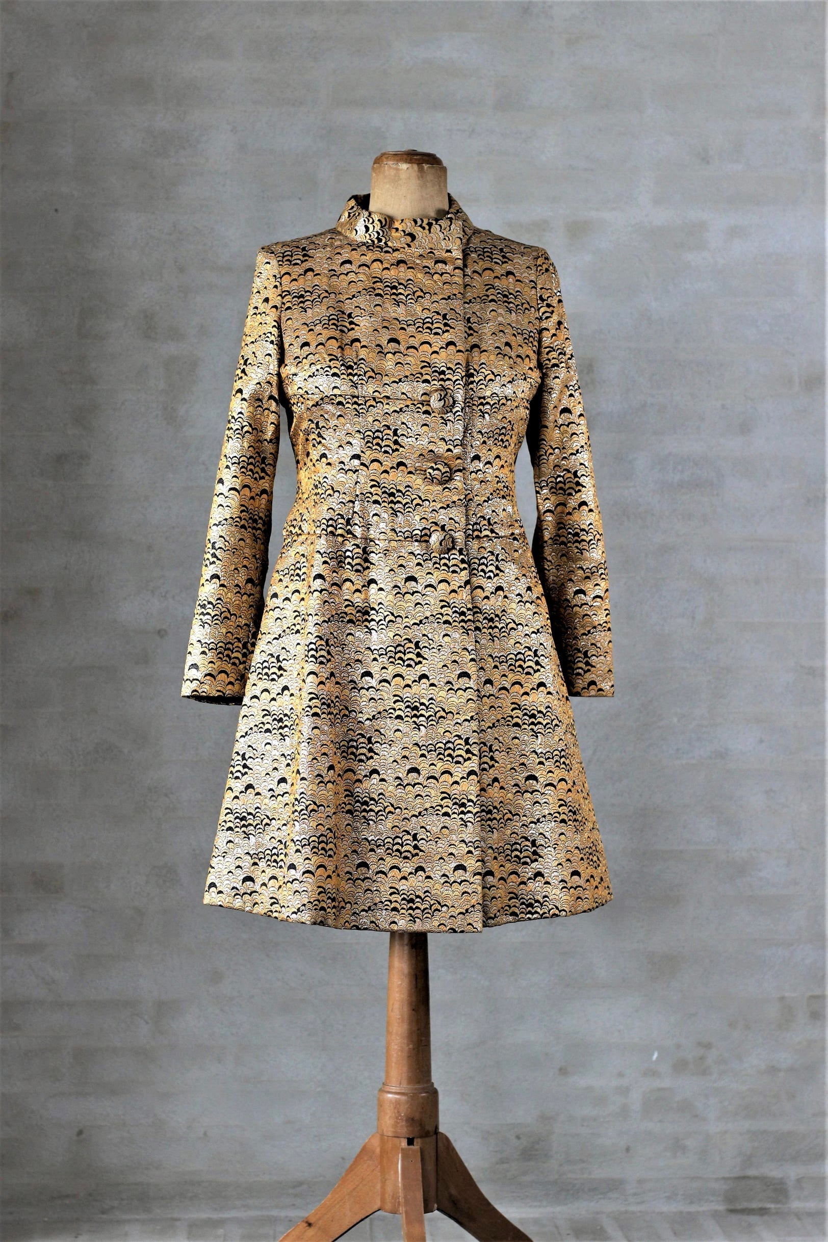 1960s Haute Couture Coat/Dress from Paris//Size M