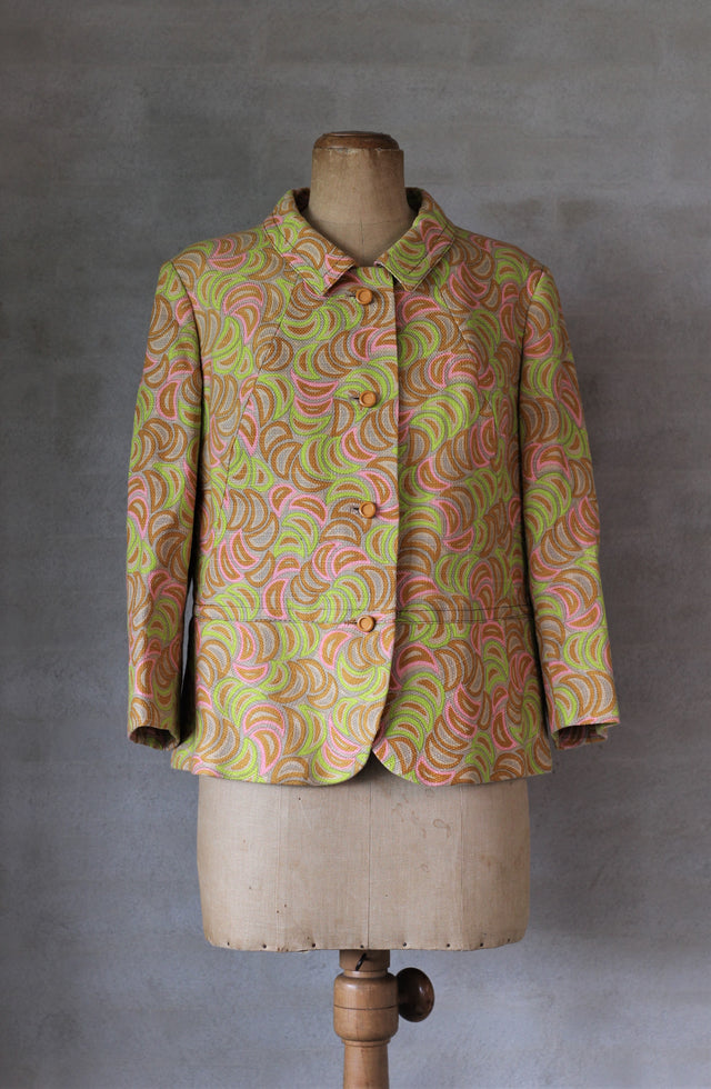 1960s Psychedelic Vintage Jacket//Frabon//Size M