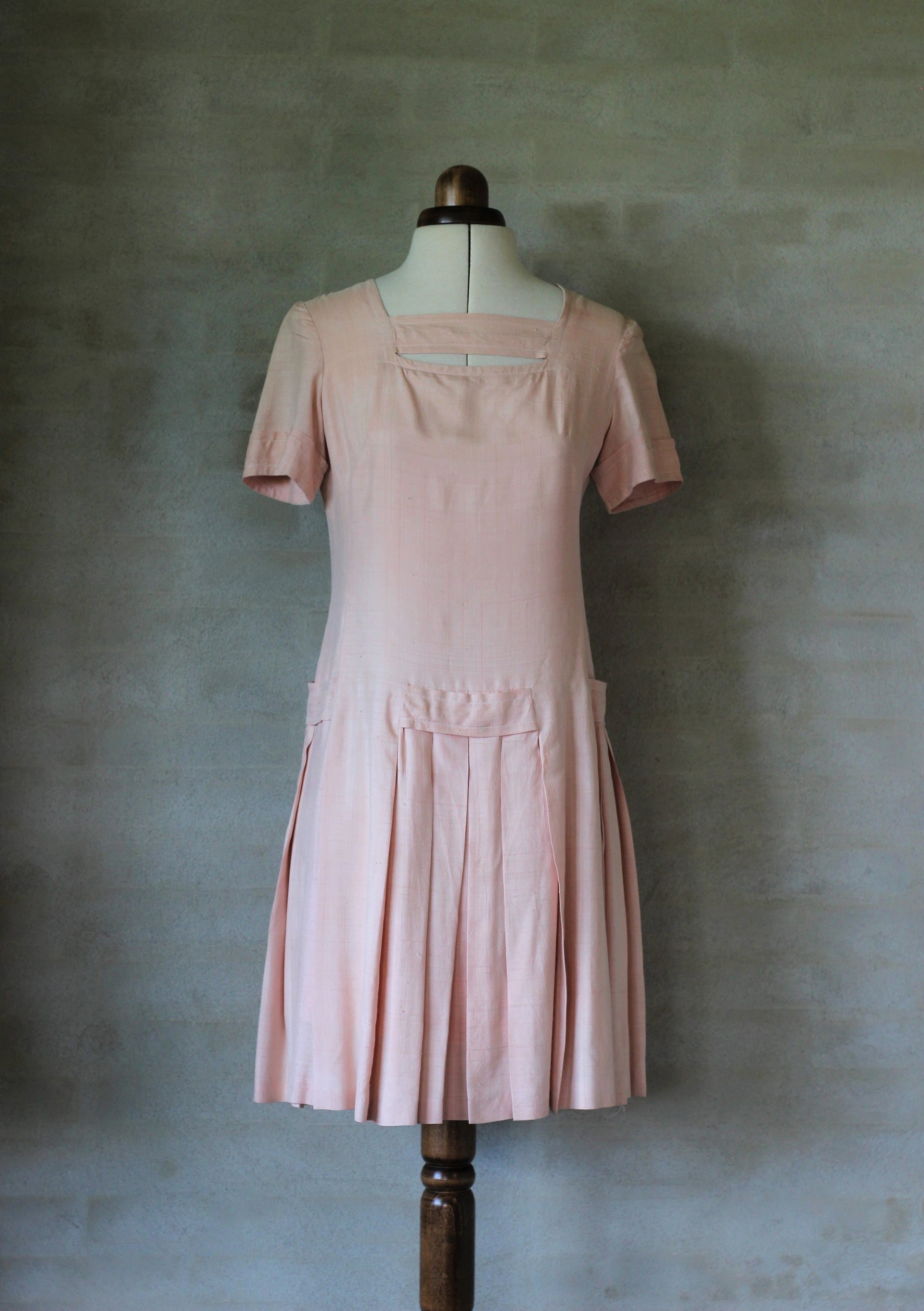1920s Rose Silk Dress