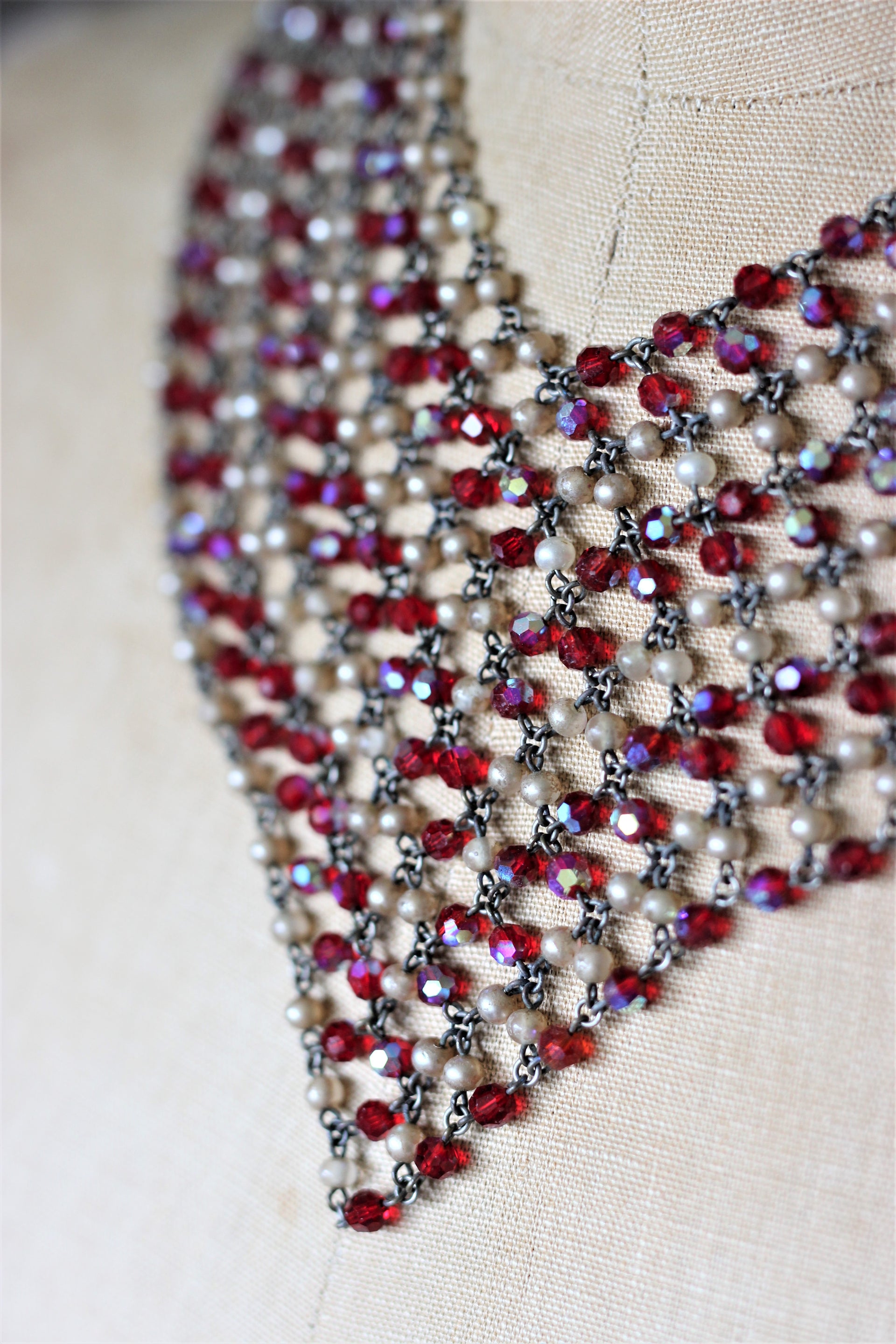 JPG Jean Paul Gaultier Vintage 1990s beaded collar chain necklace