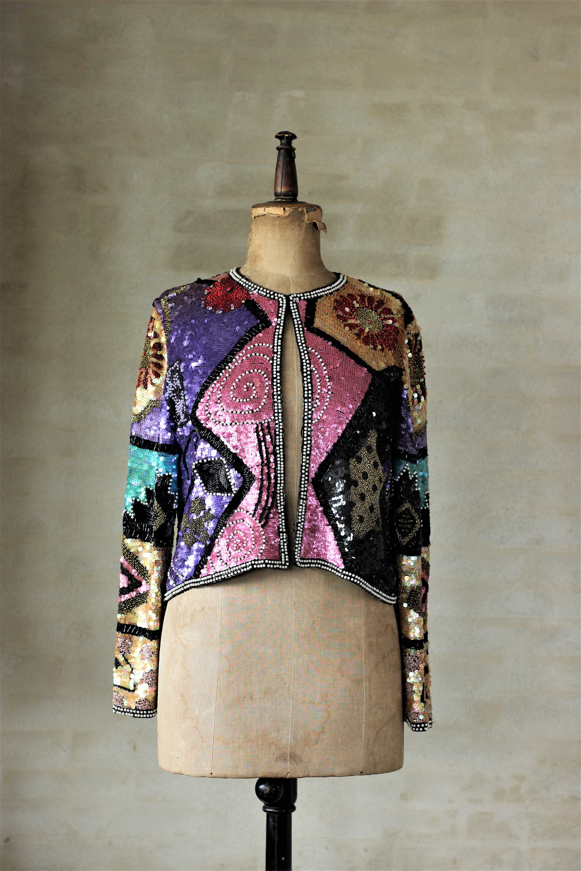 Vintage Beaded Sequin Jacket//Size M/L