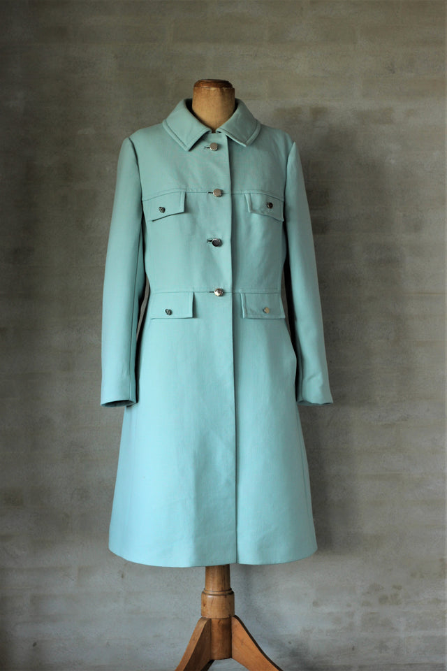 1960s Mint Green Wool Mod Coat//Size M/L
