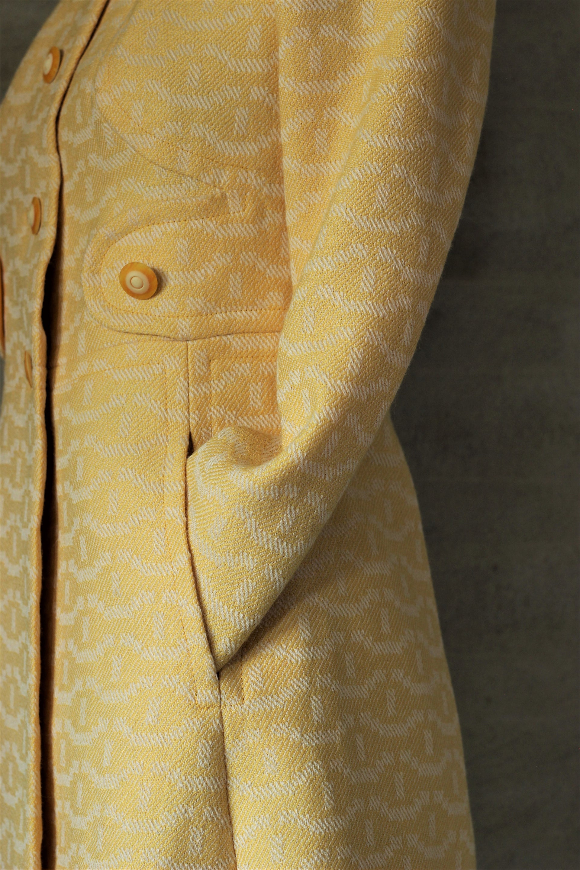 1960s Yellow/Cream Italien Coat// Size XS/S