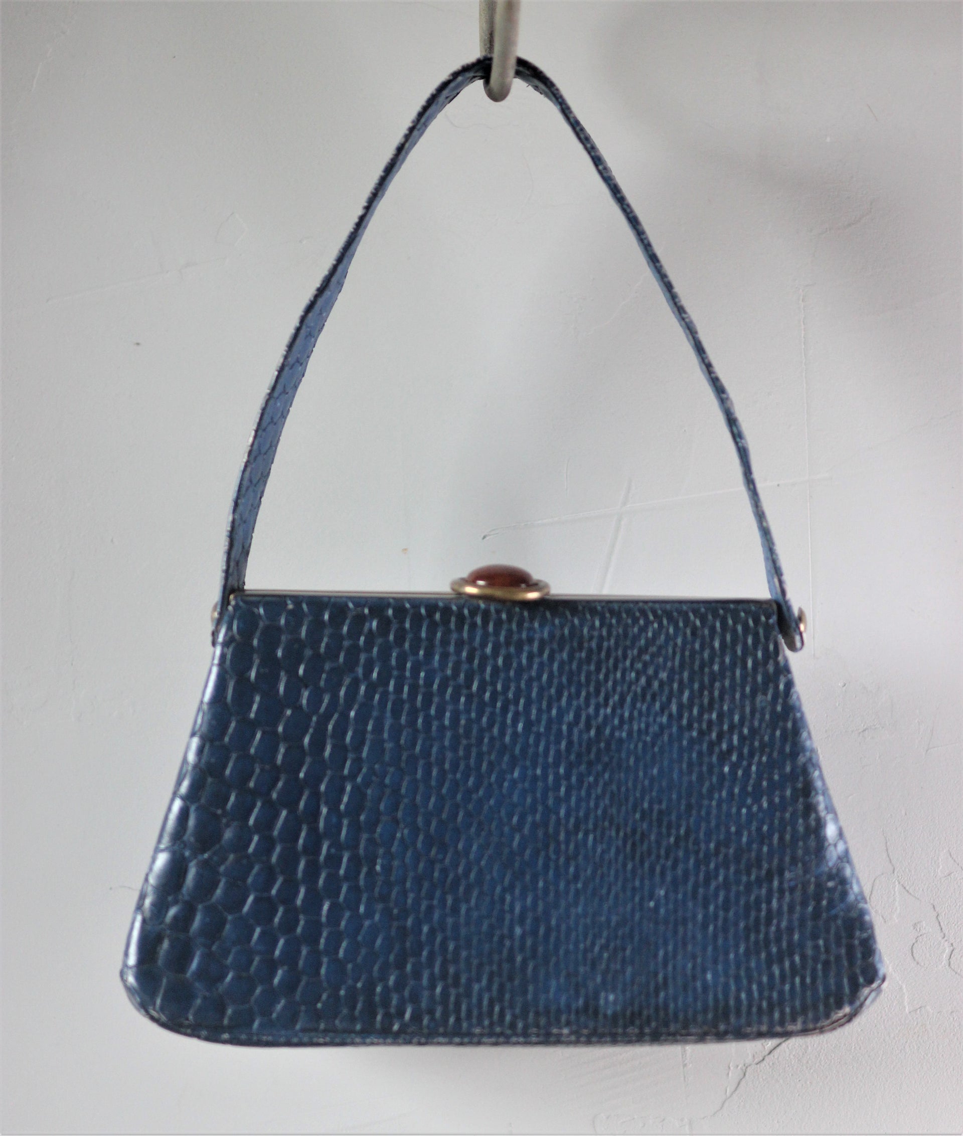 1920s Art Deco Blue Handbag