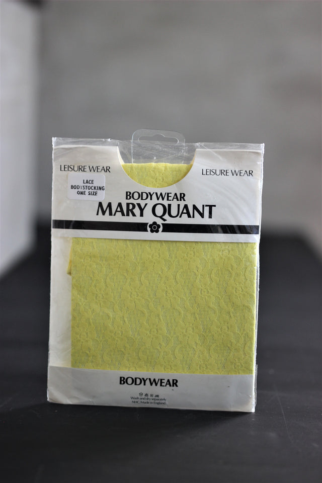 1980s Yellow Floral Lace Bodysuit//Size XS-M