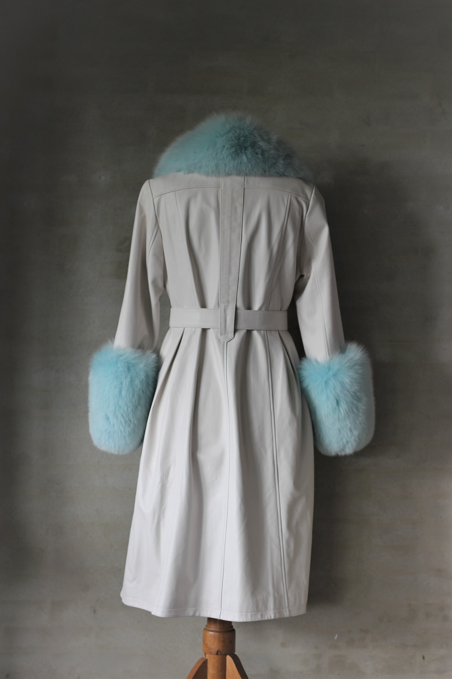 CAMILLE White/Blue Trench Coat PRE-ORDER