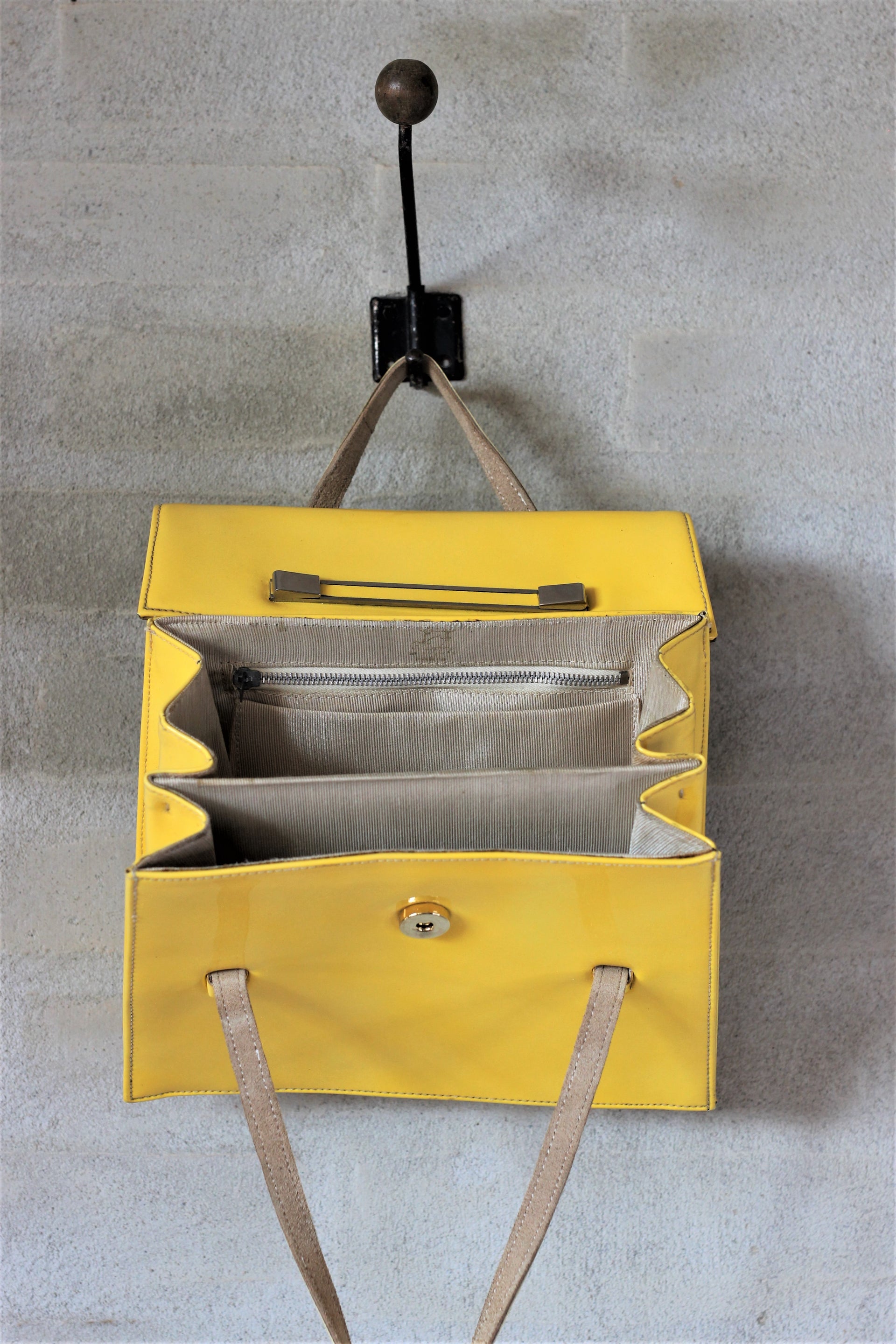 Vintage 1960's Top Handle Bag in a Rare Yellow