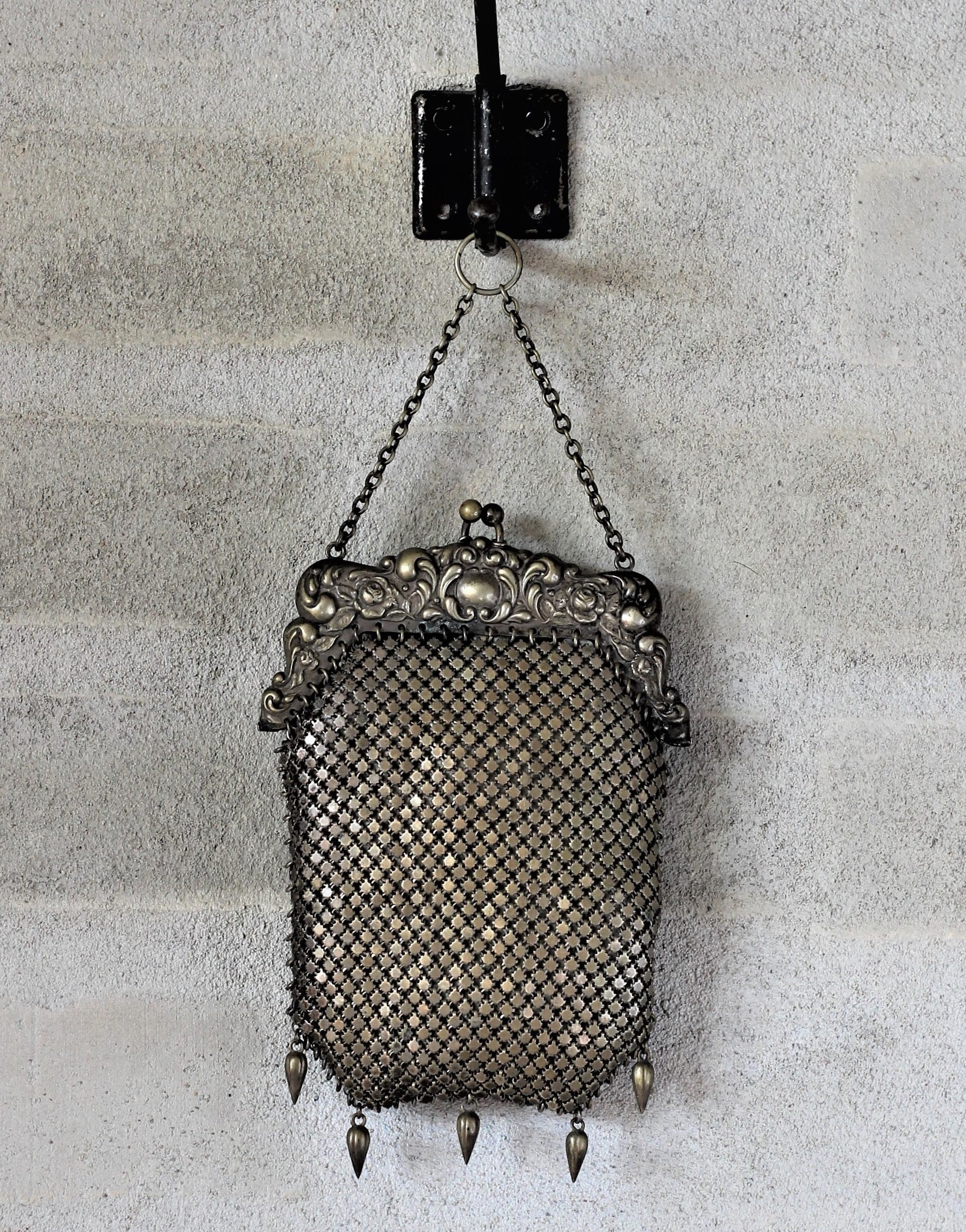 Antique 1900's German Silver Mesh Bag