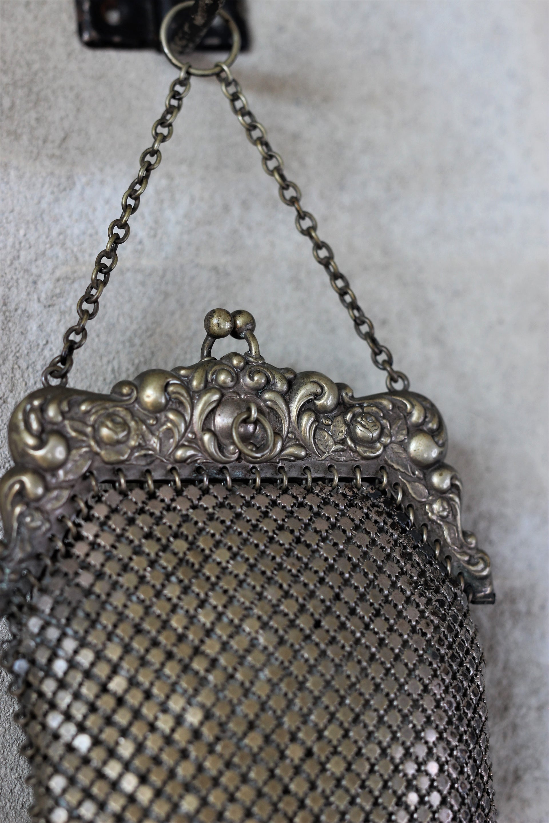 Antique 1900's German Silver Mesh Bag