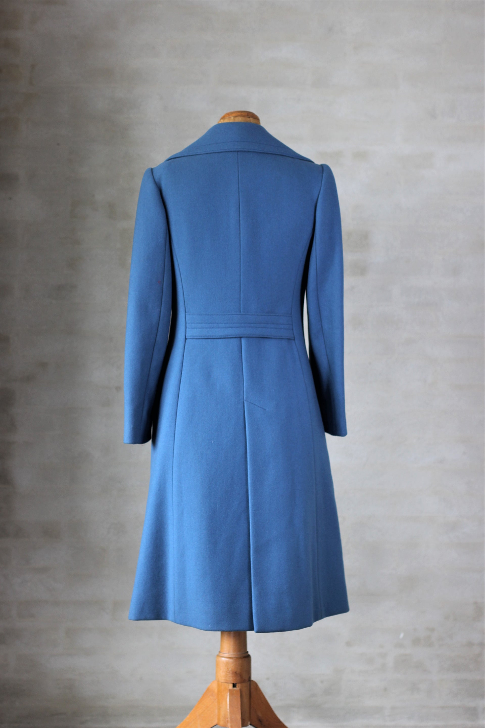 1970s Blue Double breasted Coat Made in Italy//Size M
