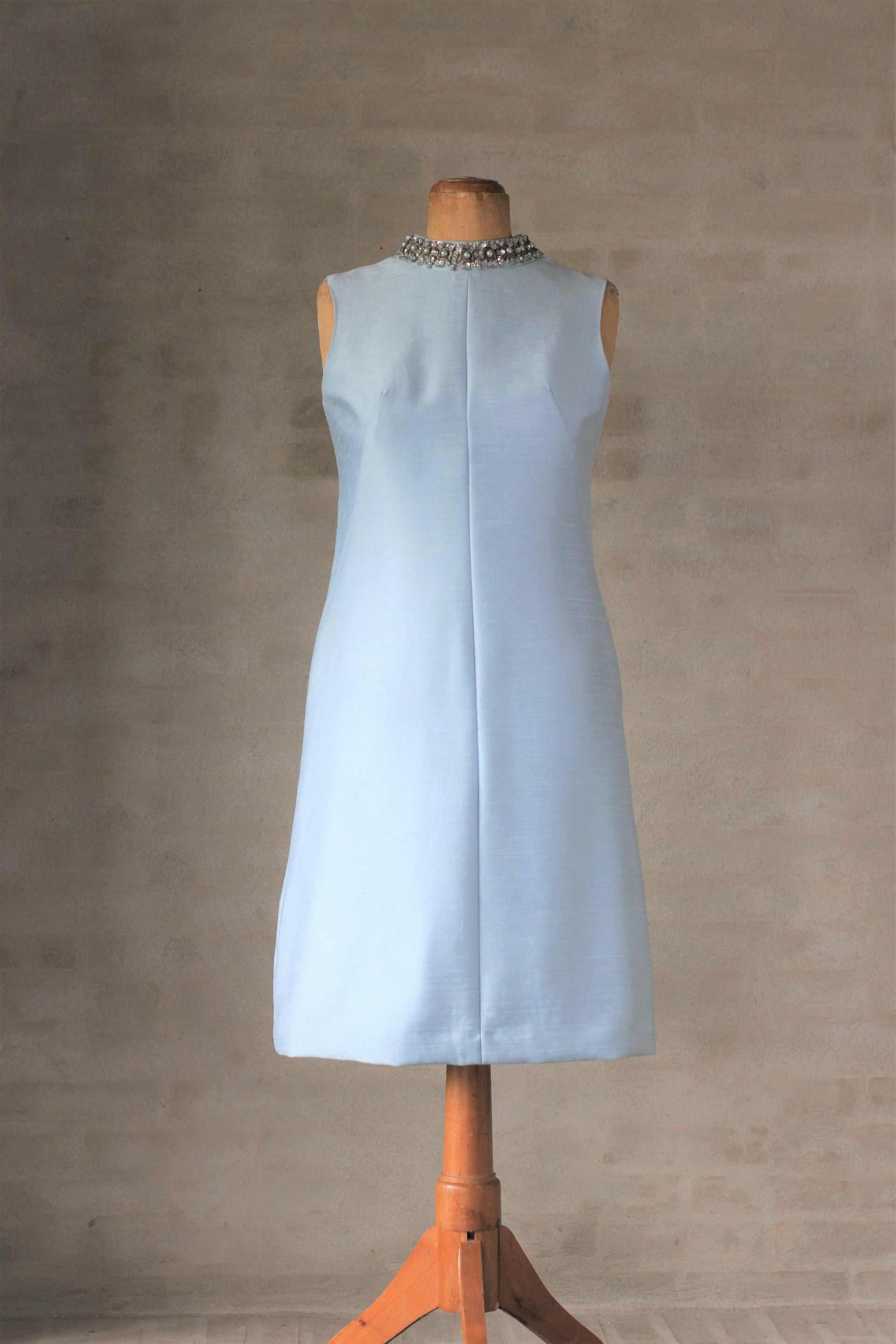 1960's Light Blue Raw Silk Dress.