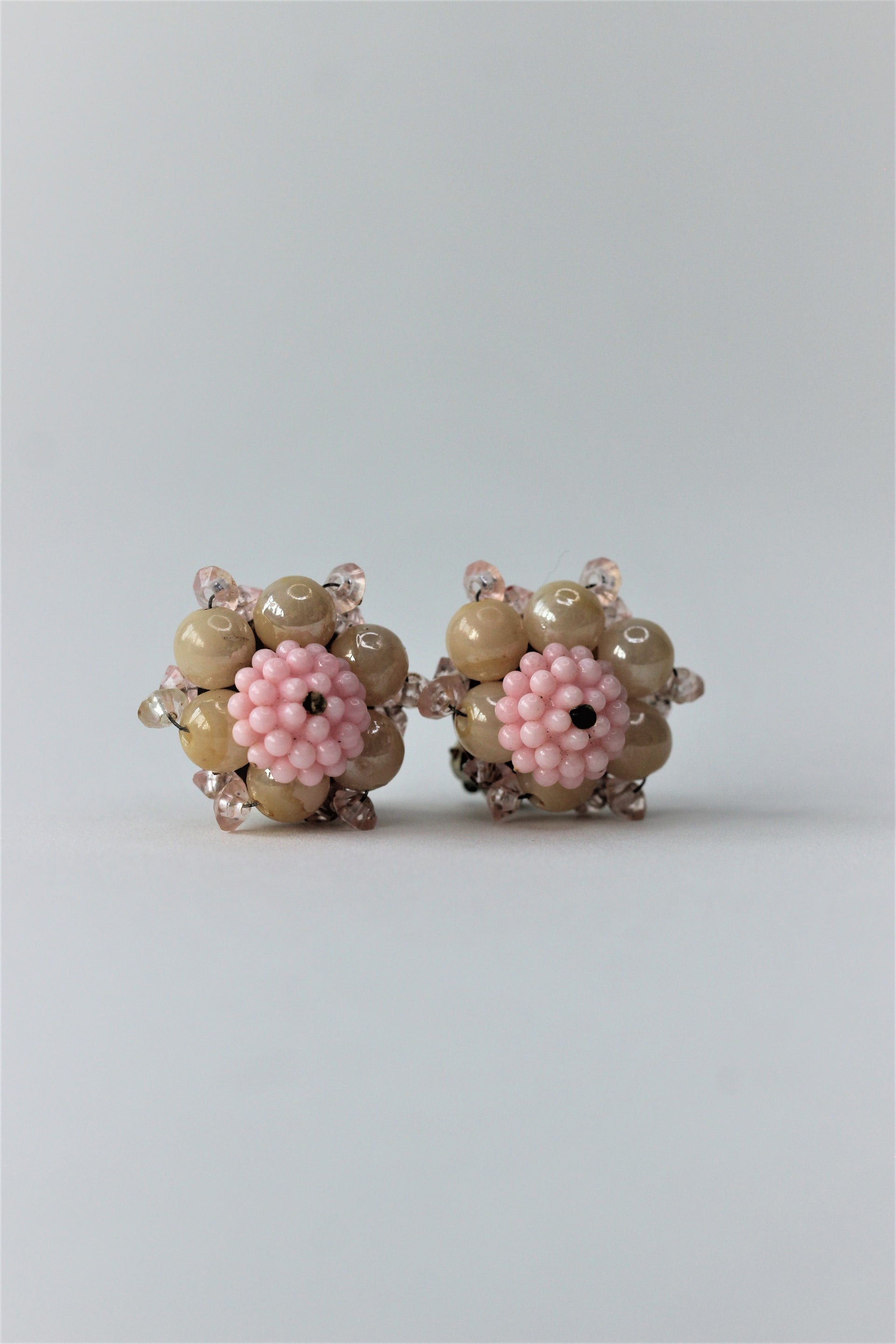 1950s Flower Clip Earrings