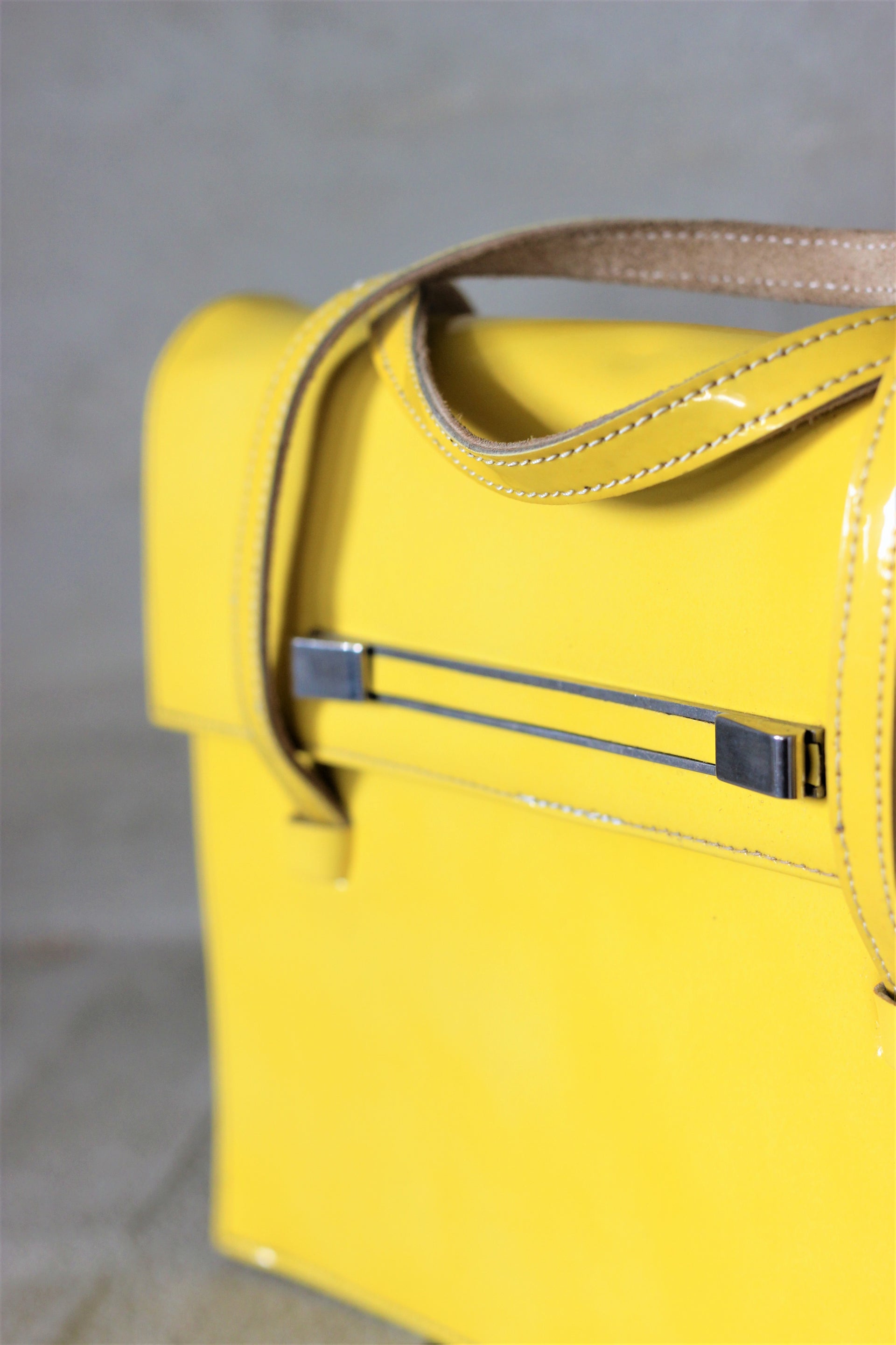 Vintage 1960's Top Handle Bag in a Rare Yellow