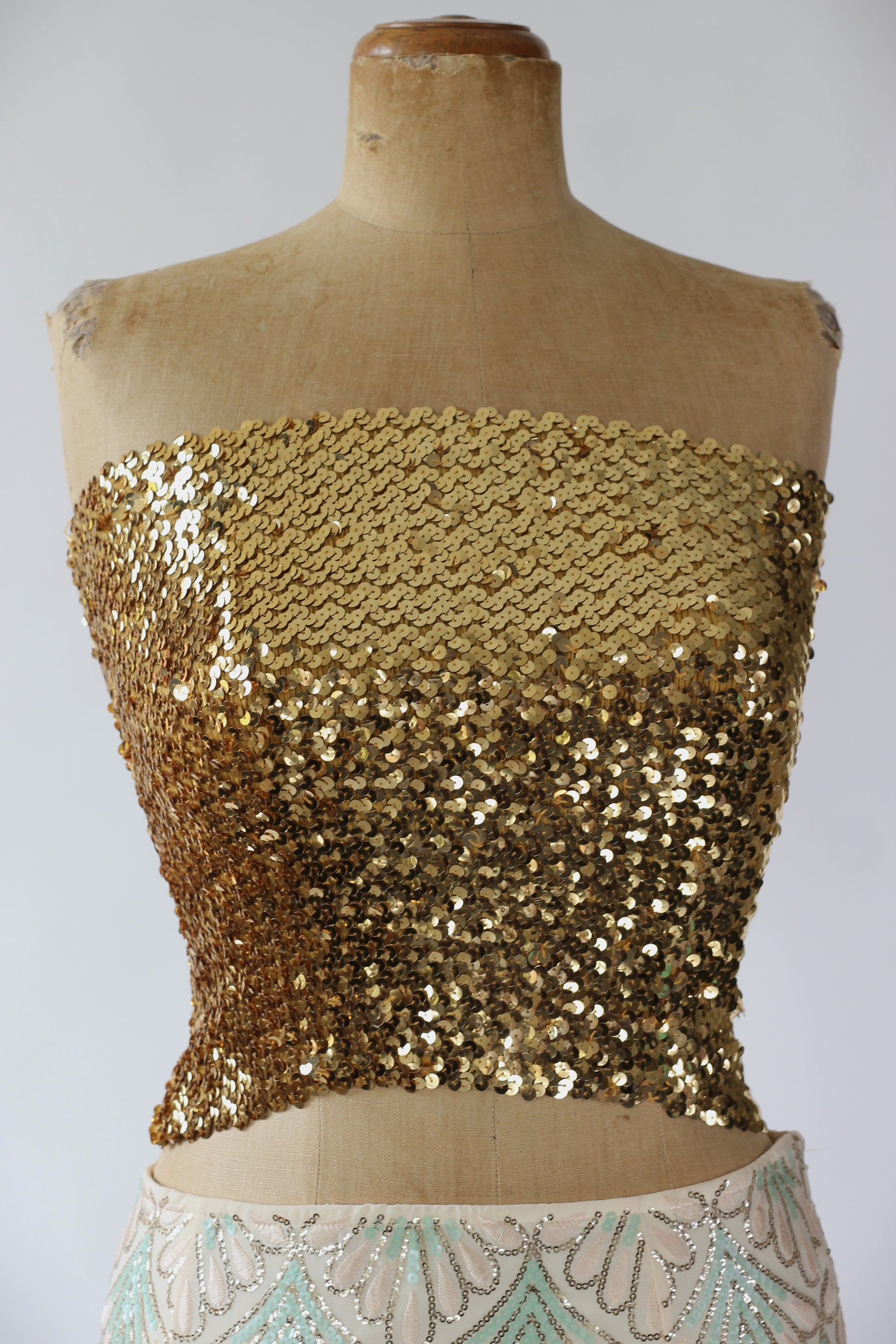 1980s Tube Knit Sequins Top //Size XS - M