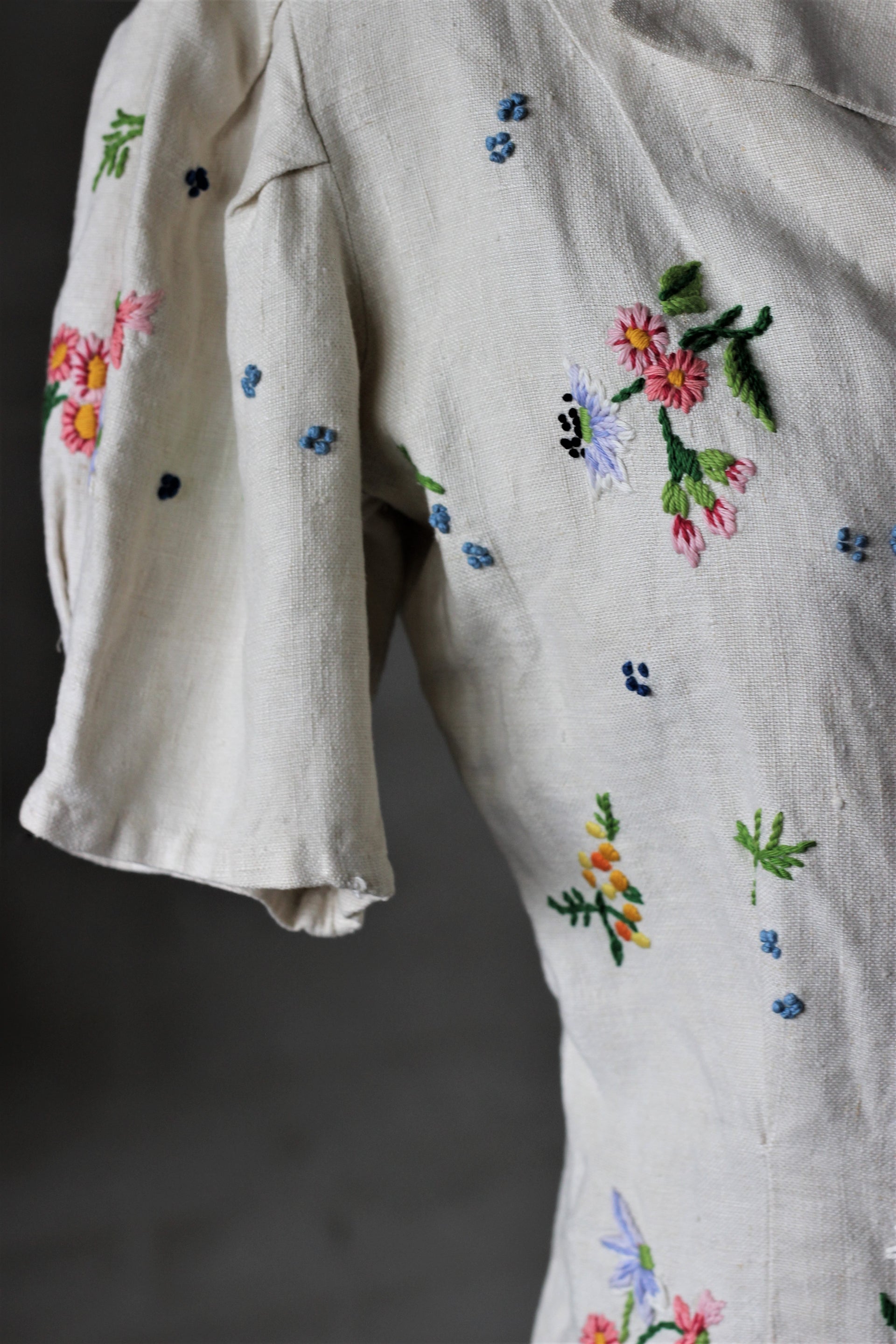 1930s Linen Blouse/Summer Jacket//Size M