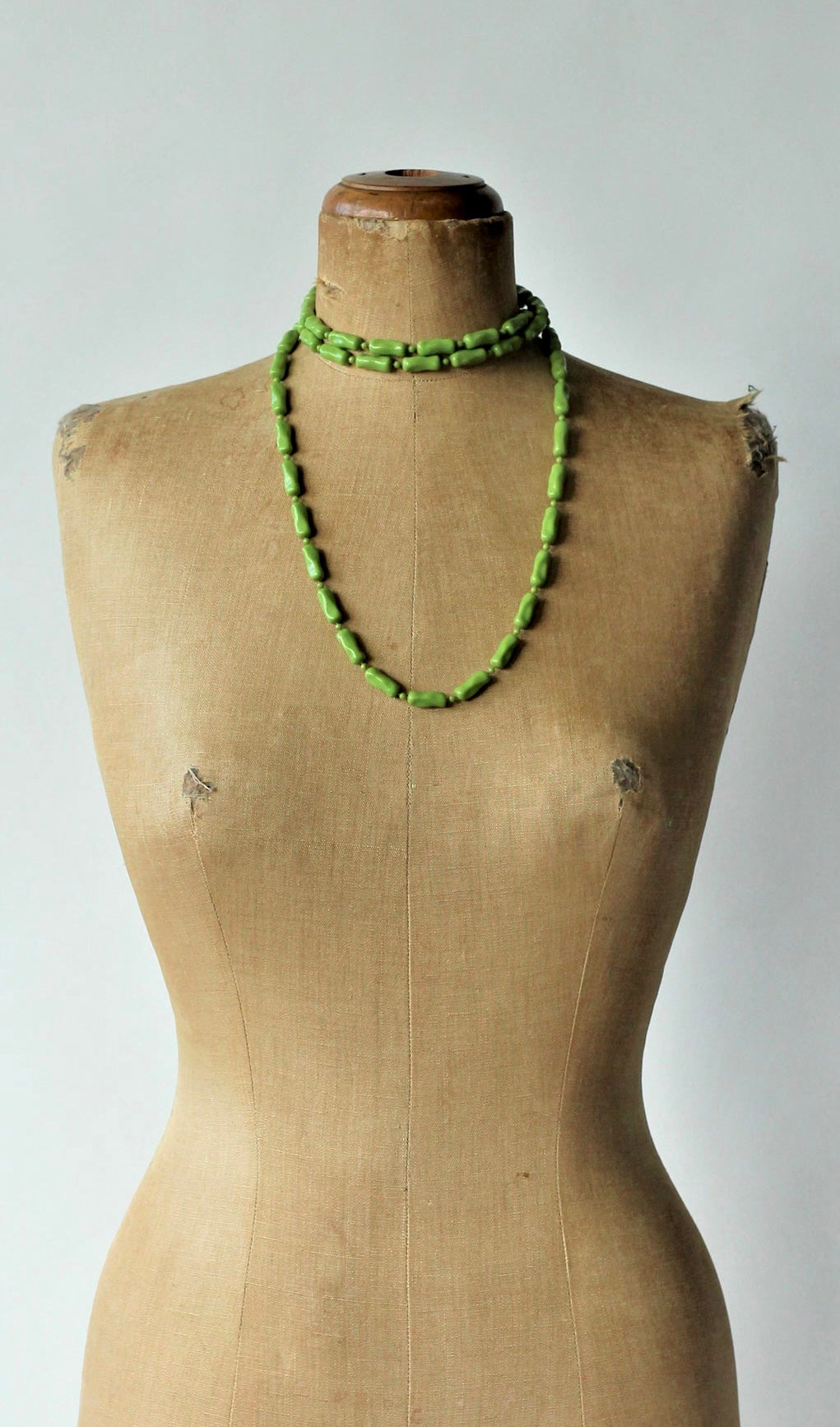 Long Bright Green Necklace.